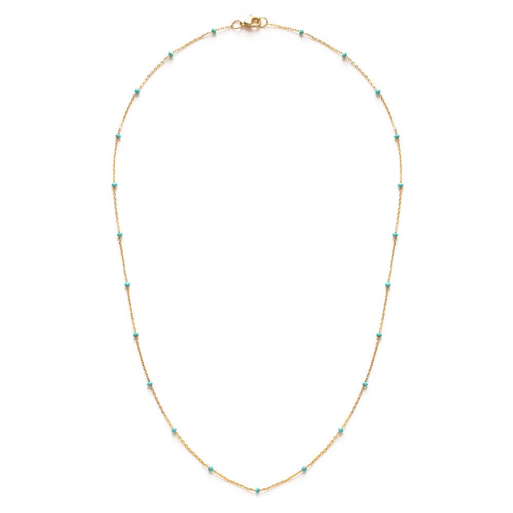 Amano Studio - Beaded Chain Necklace: Turquoise