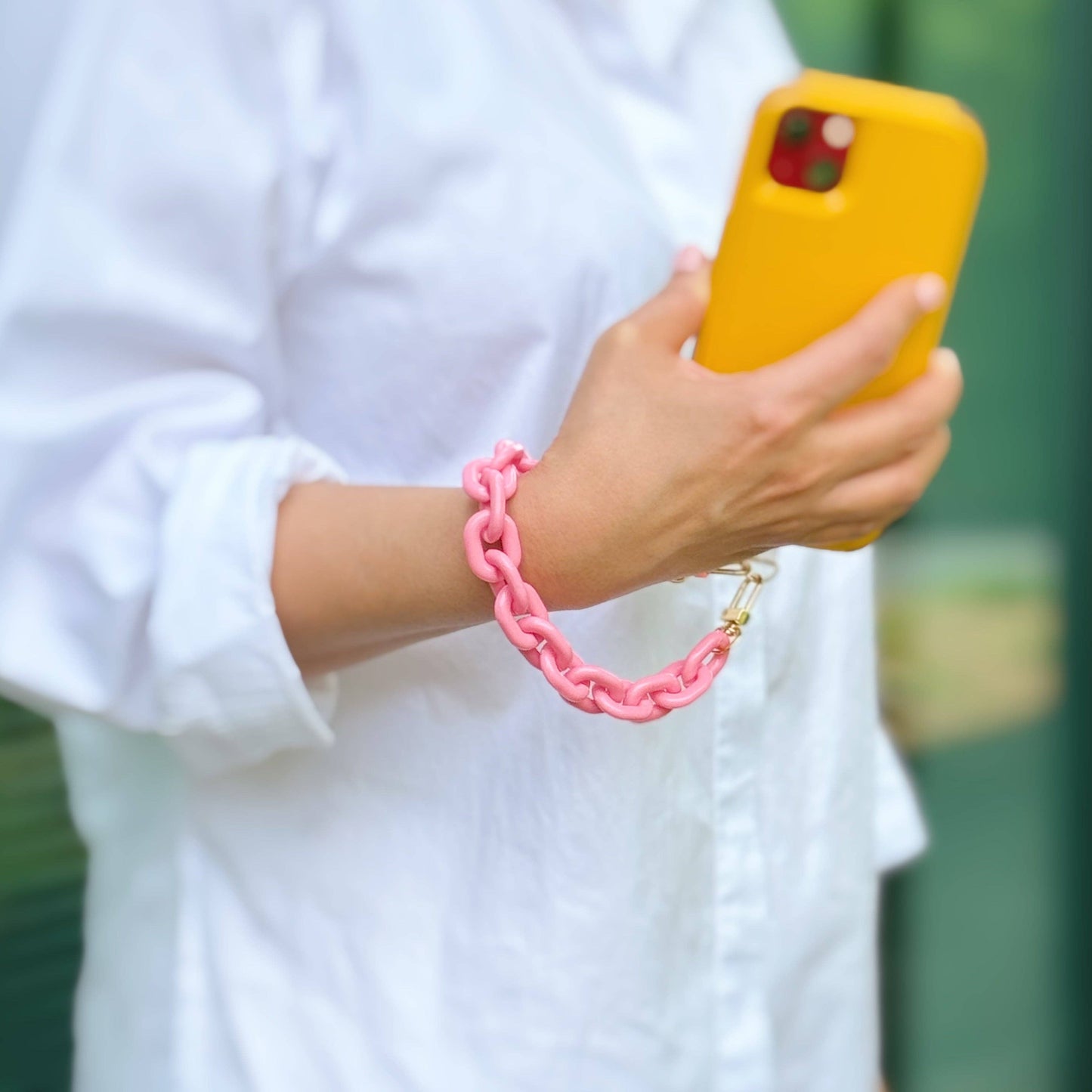 Ellison+Young - Link Multi Function Phone Wrist Lanyard: White