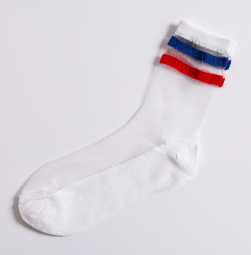 sockette blue white red socks