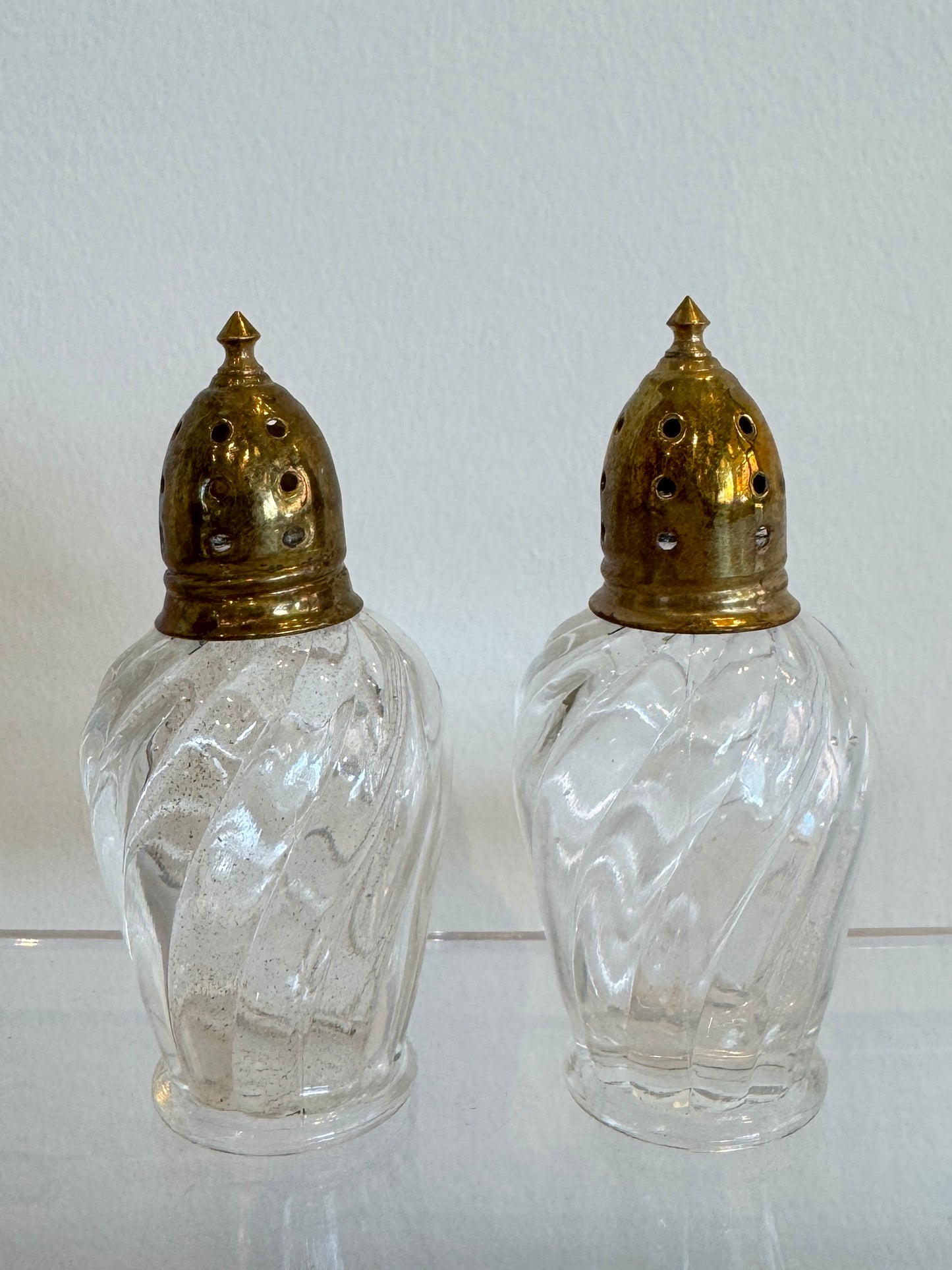 Antique Crystal salt and pepper shakers
