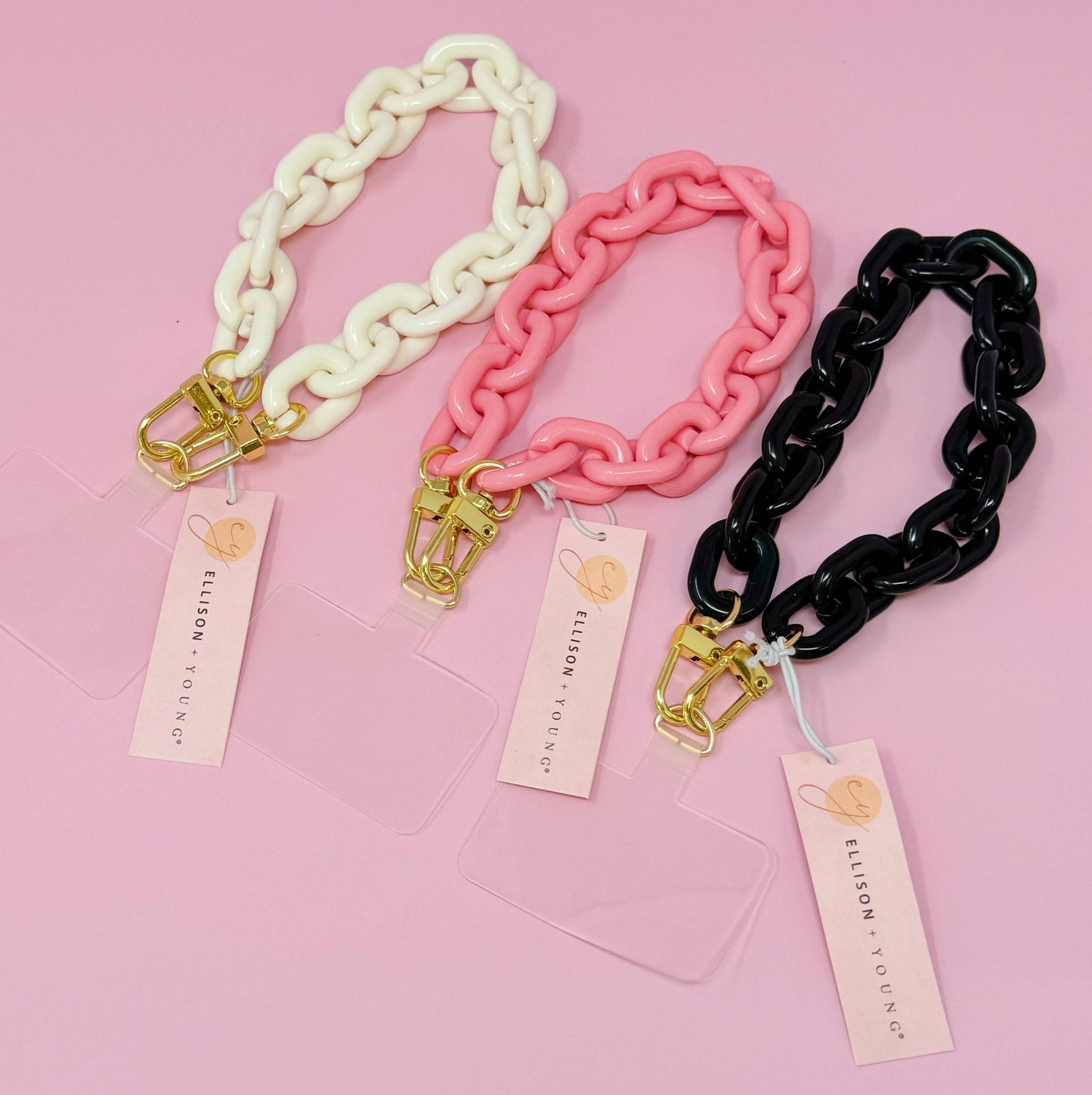 Ellison+Young - Link Multi Function Phone Wrist Lanyard: White
