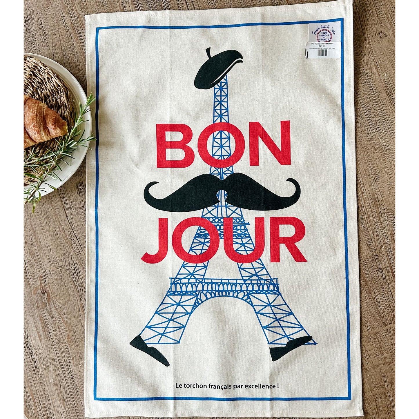 Clémentine Boutique - "Bonjour" Tea Towel