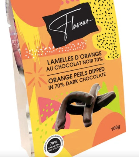 Flaveur Orange Peels Dipped in 70% Dark Chocolate