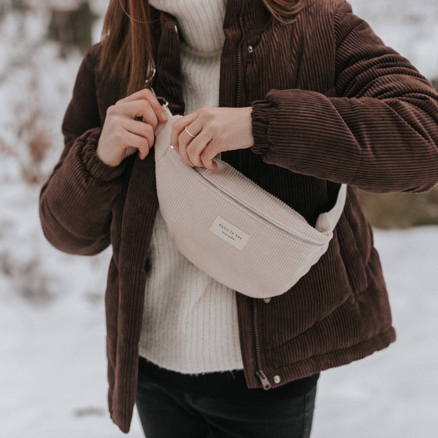 Corduroy belt bag: Dune