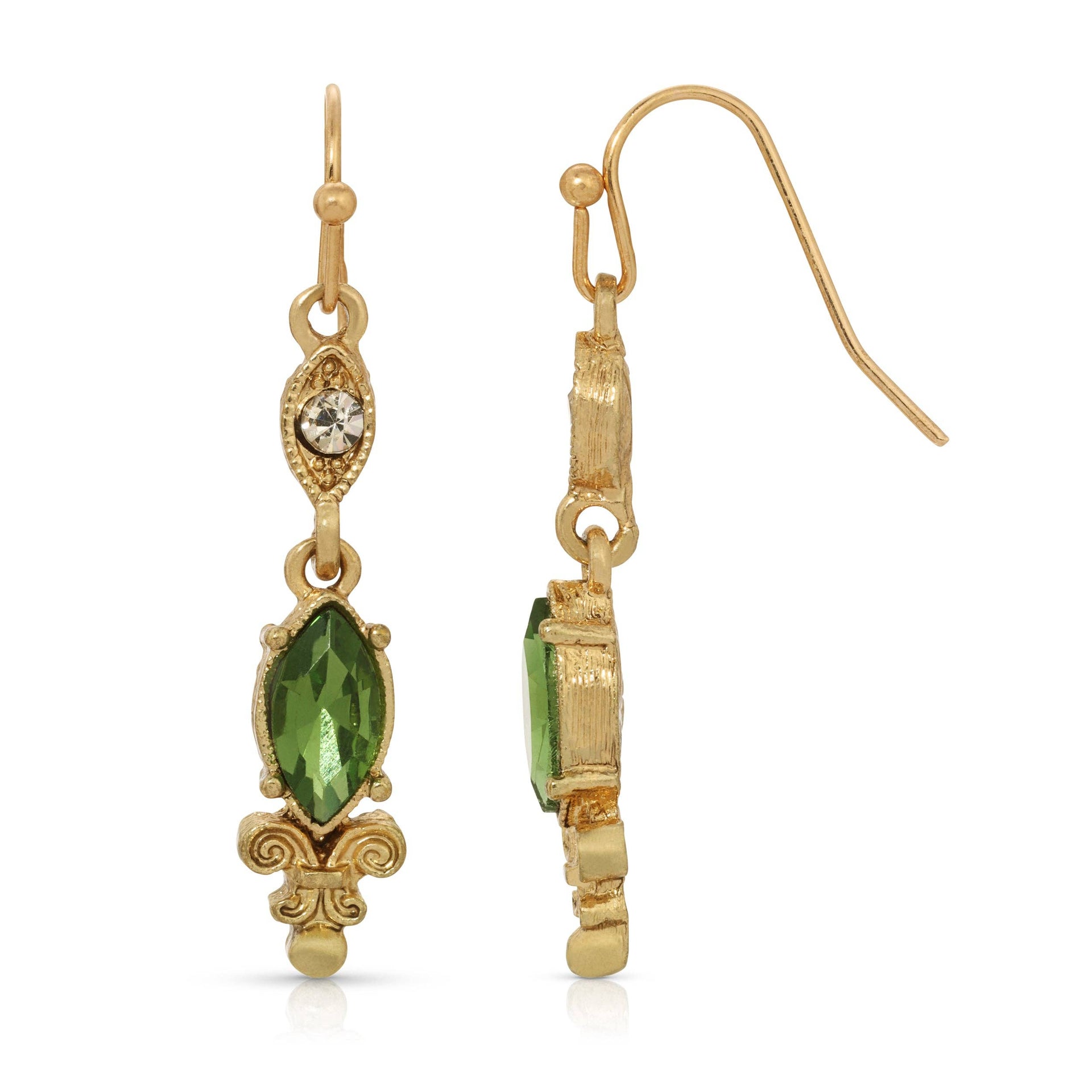 La Belle Époque Earrings - Crystal And Emerald Green