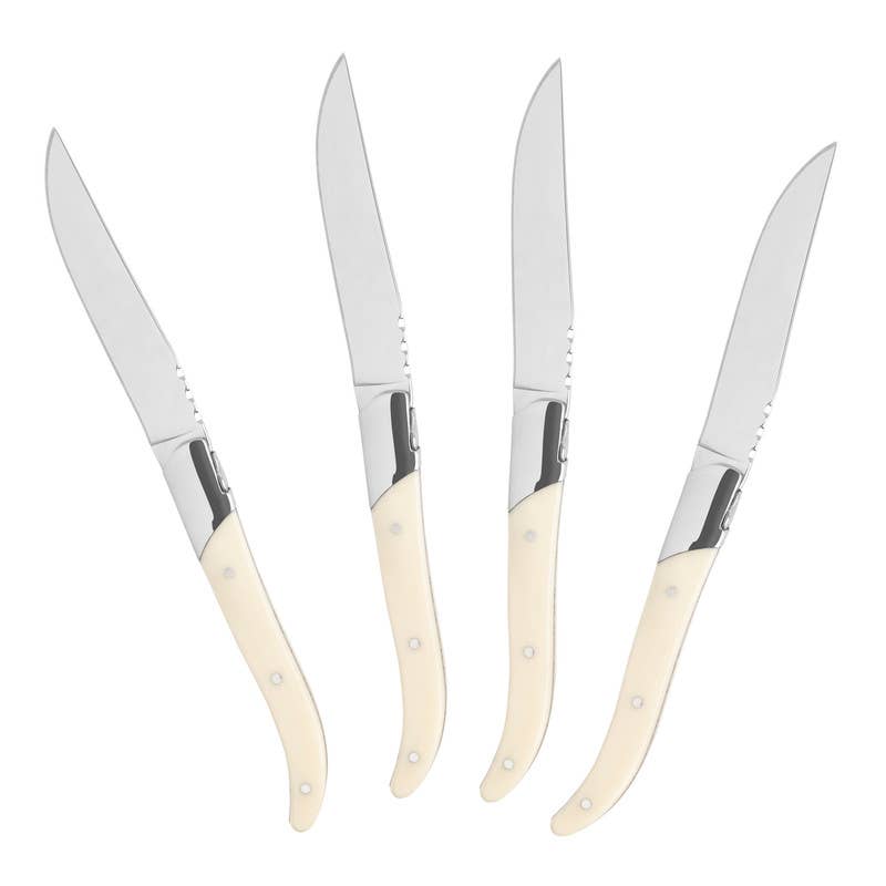 French Home - Laguiole Connoisseur 4 Steak Knives Ivory Handles