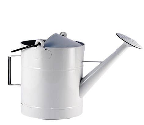 White ENAMEL Watering Can