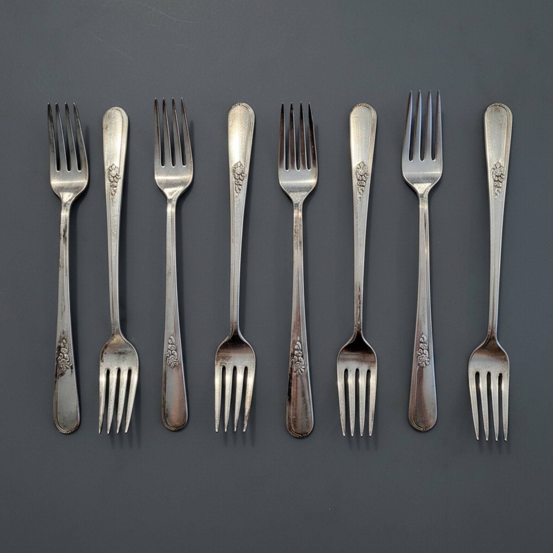 1903 American Silver Plated Tall Forks - Set of 8