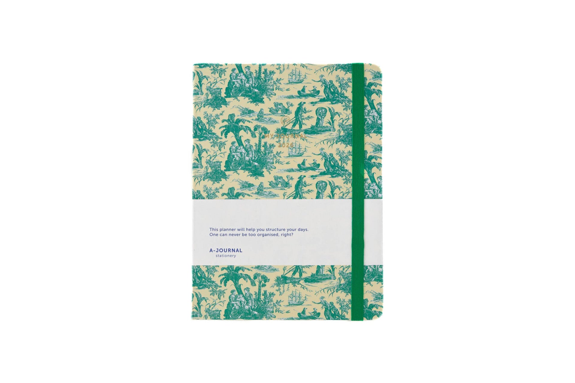 A-Journal Stationery - My Journal 2026 - Toile de Jouy Green