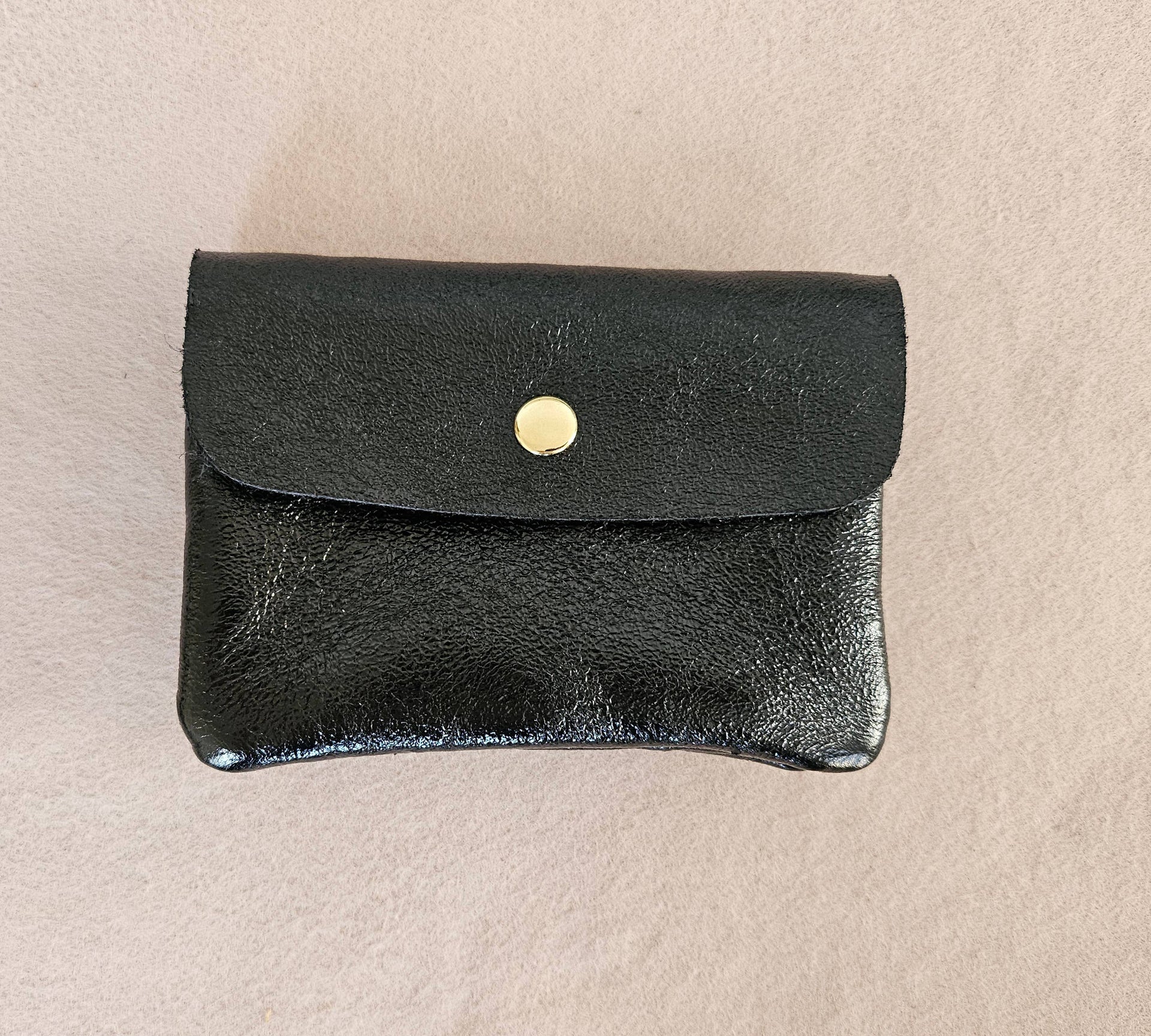 Royal Marais Metallic Leather Kangoo Wallet - Black
