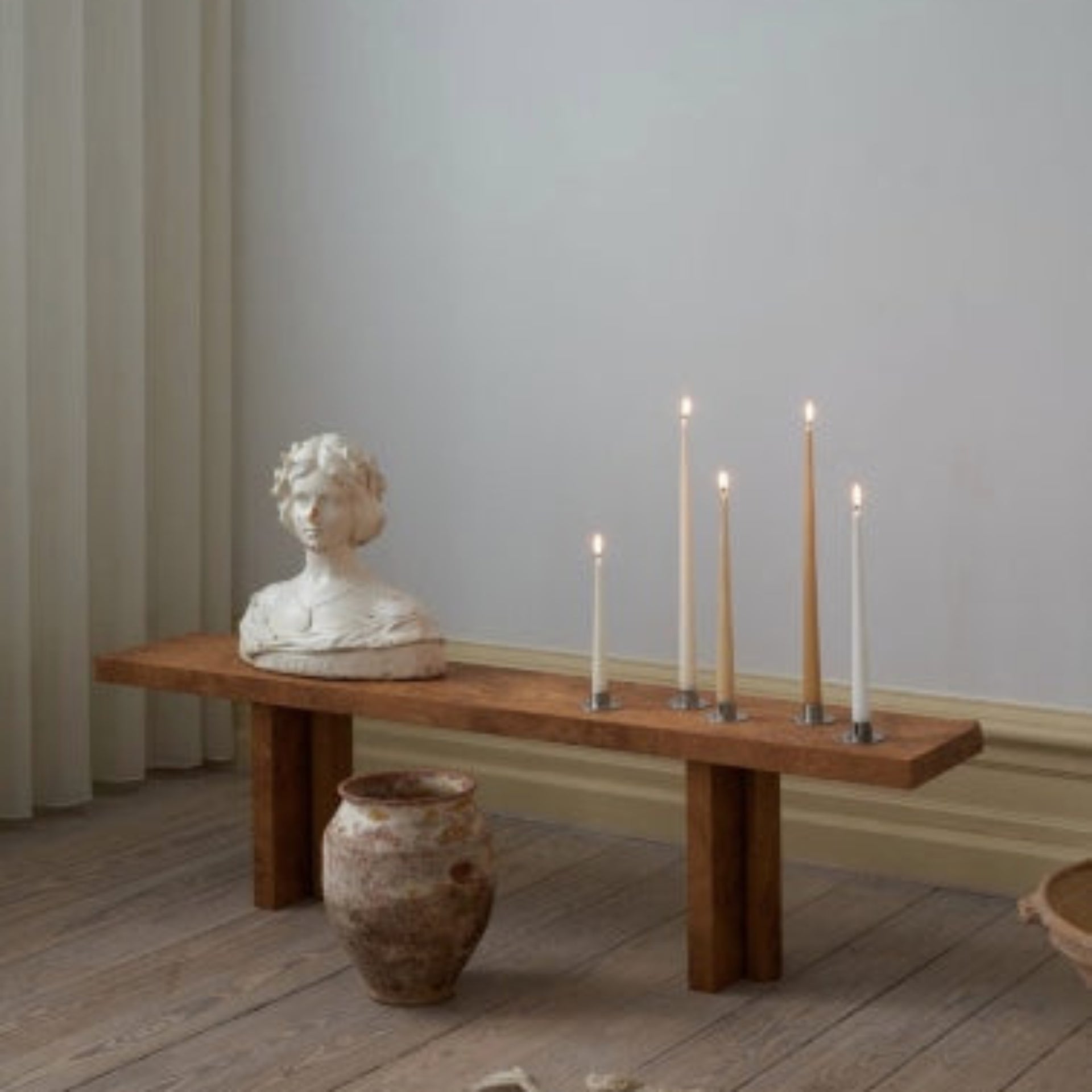 Ester & Erik Taper Candle Pair - Ice Latte 32cm