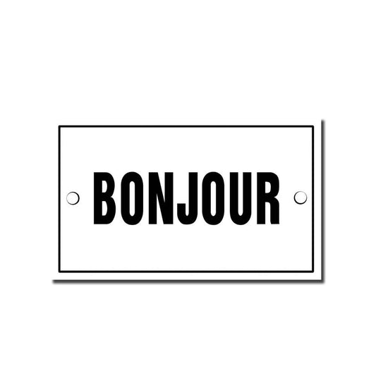 BONNECAZE - Bonjour (Hello) French Enamel Plaque