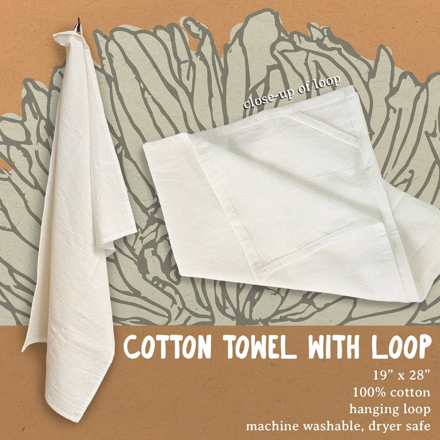 Boheme Bliss - Bon Appetit - Cotton Tea Towel: 19" x 28" (with loop)