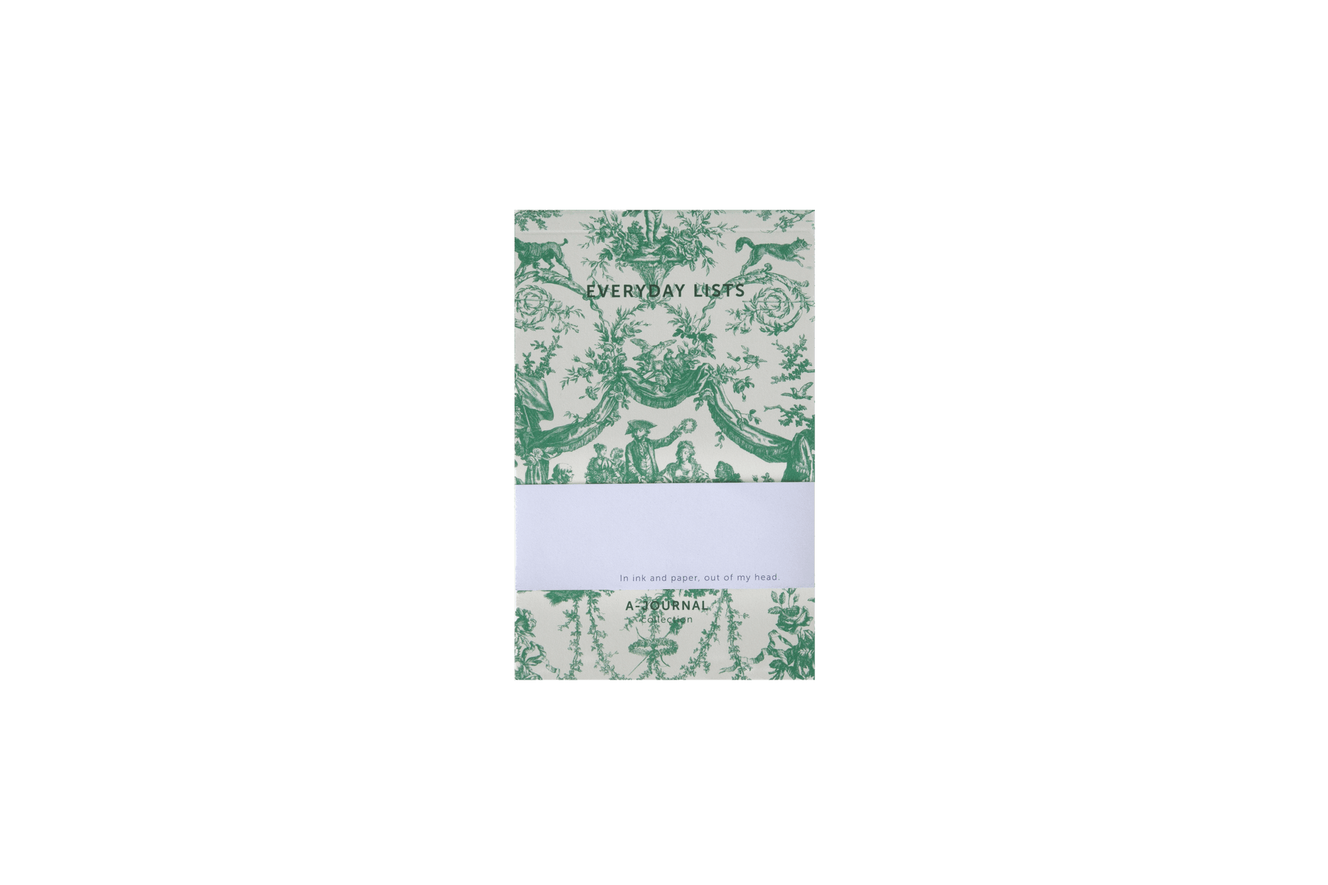 A-Journal Stationery - A-Journal Notepad Toile de Jouy Green