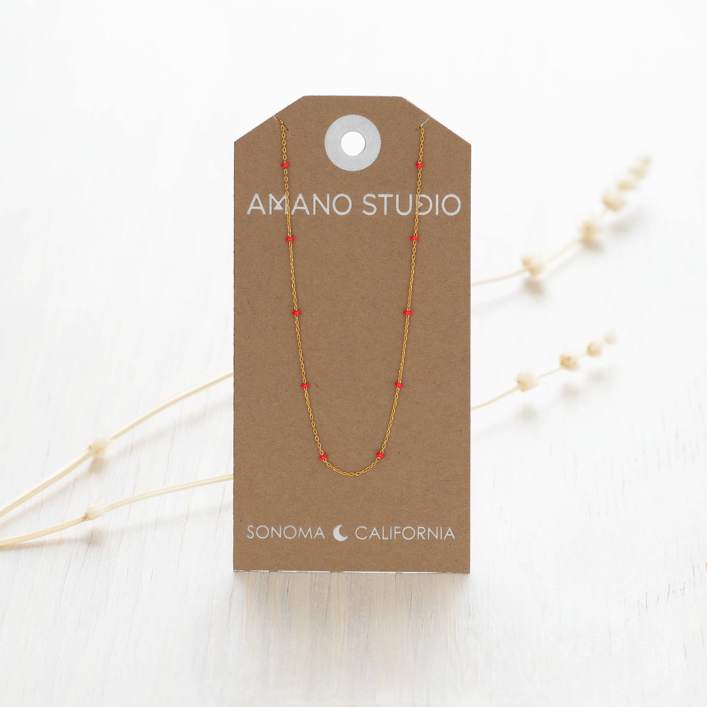 Amano Studio - Beaded Chain Necklace: Turquoise