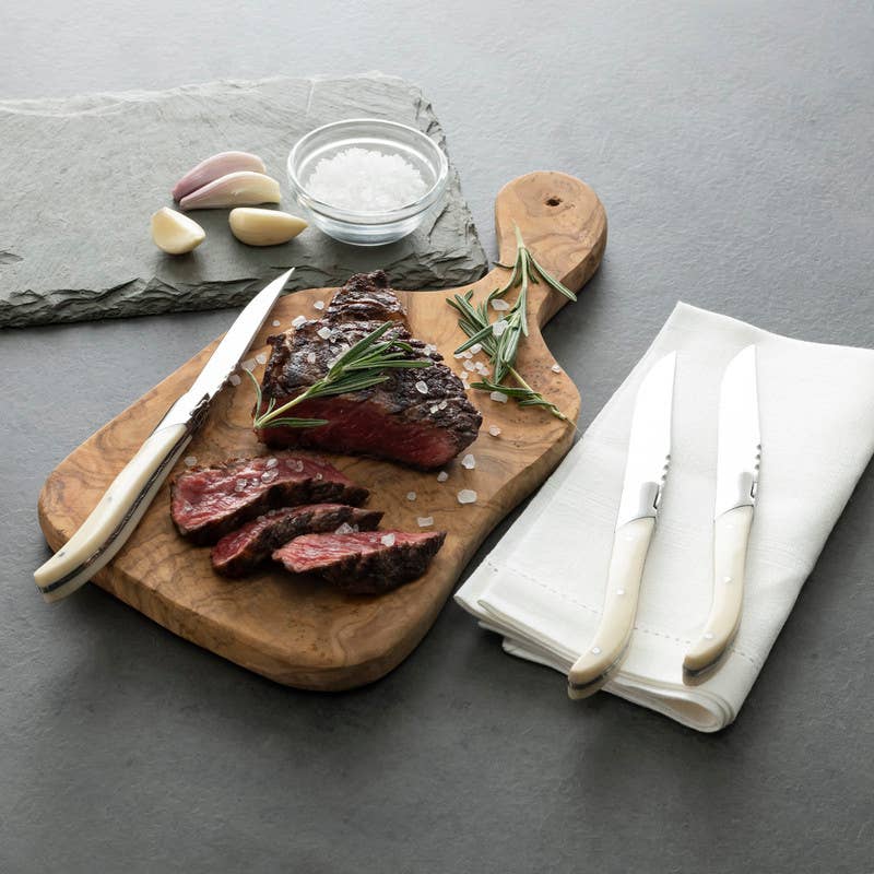 French Home - Laguiole Connoisseur 4 Steak Knives Ivory Handles
