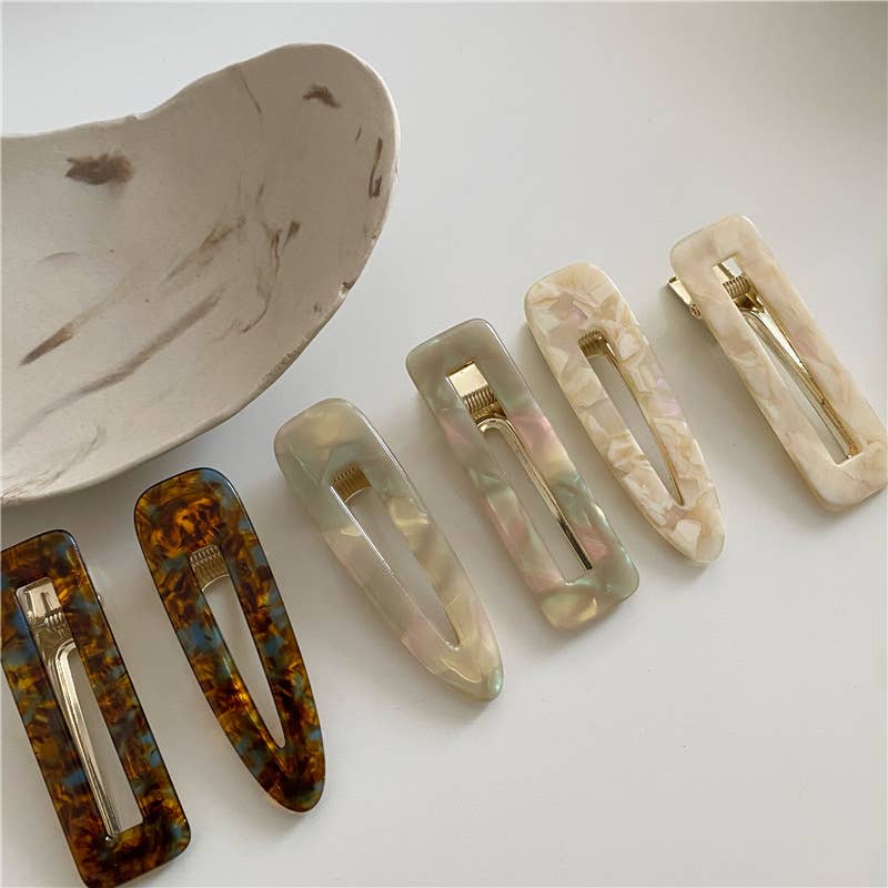 Gemma Marbled Printed Barrette Hair Clip