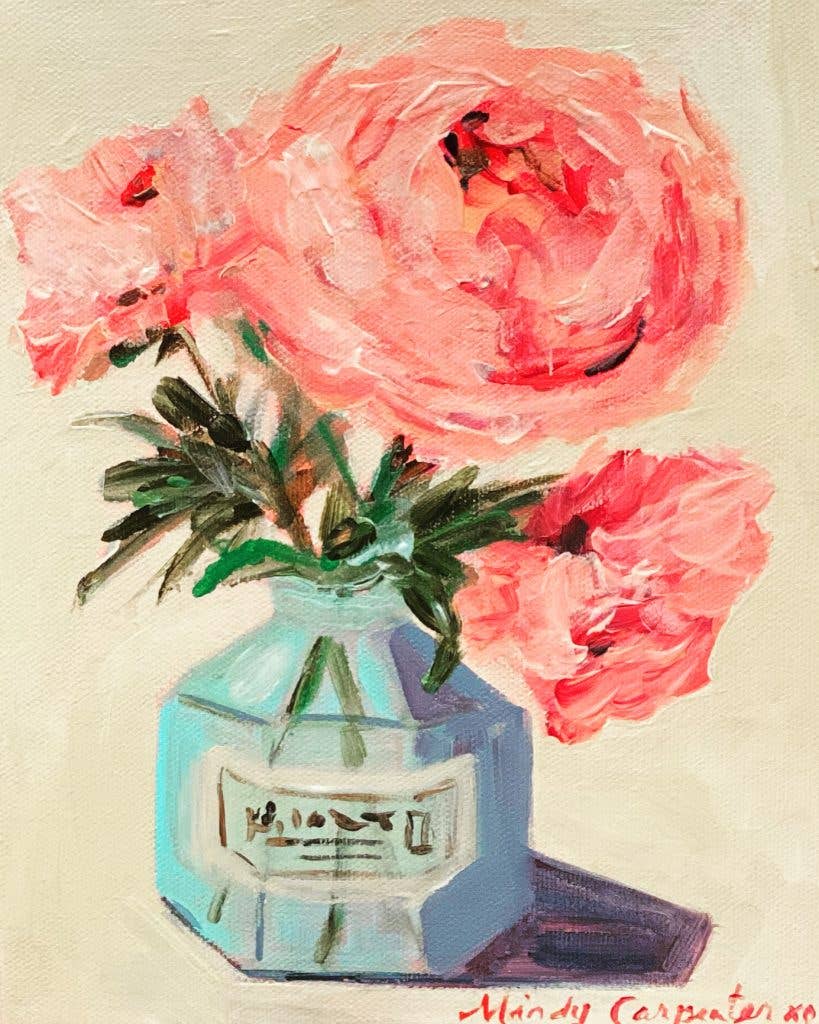 Peony in Inkwell Greeting Card