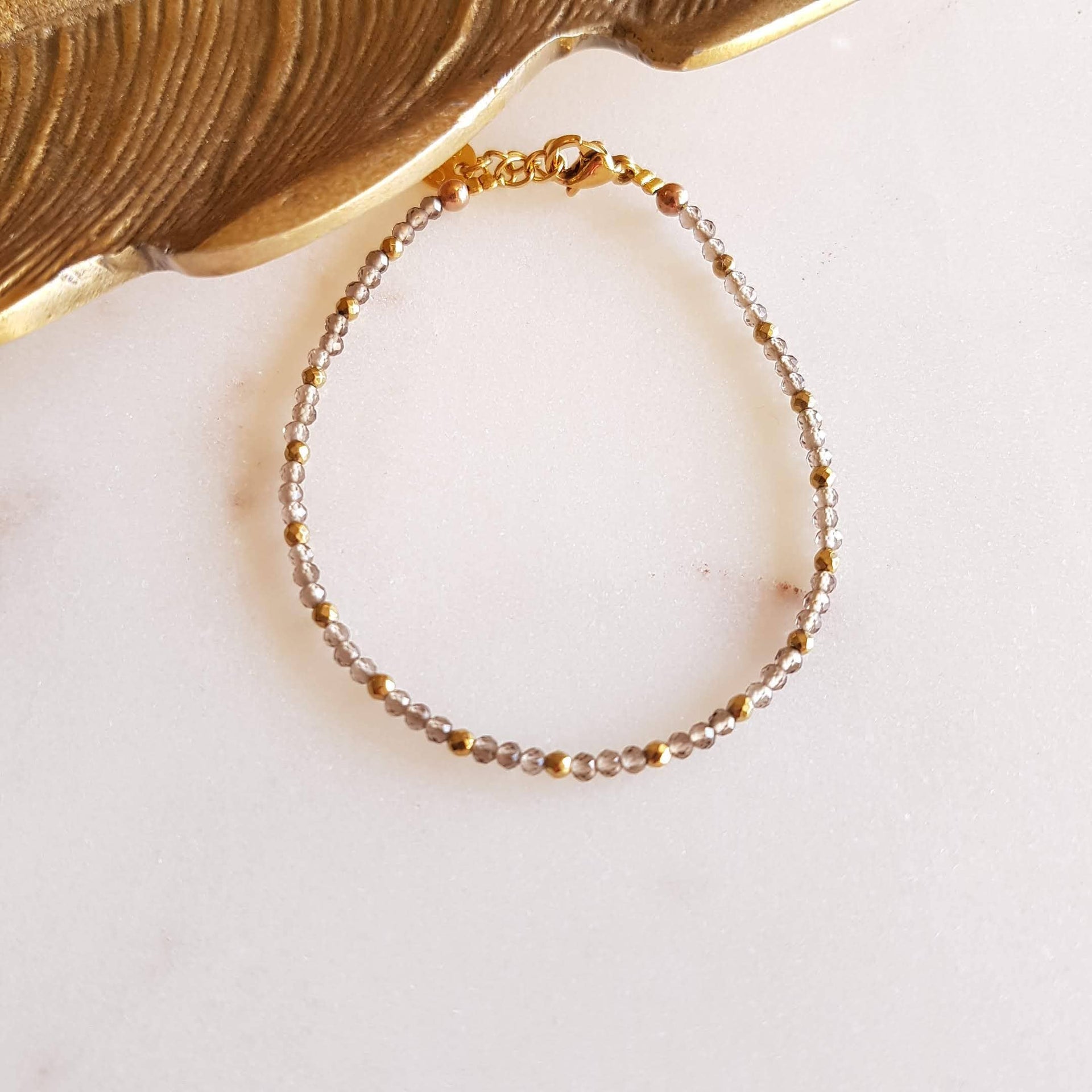 Beaded SMOCKED QUARTZ BRACELET