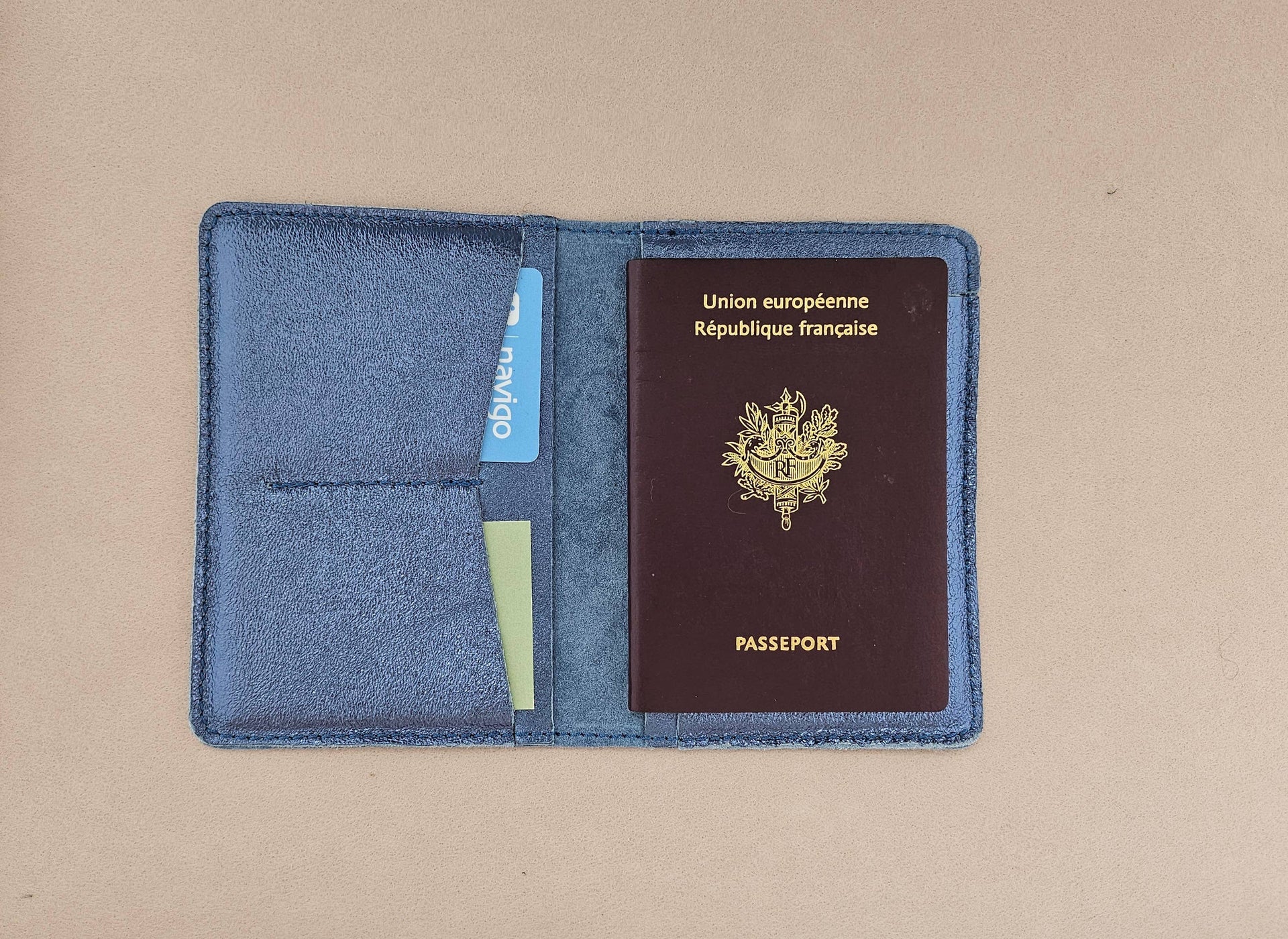 Leather Passport Holder - Persimmon