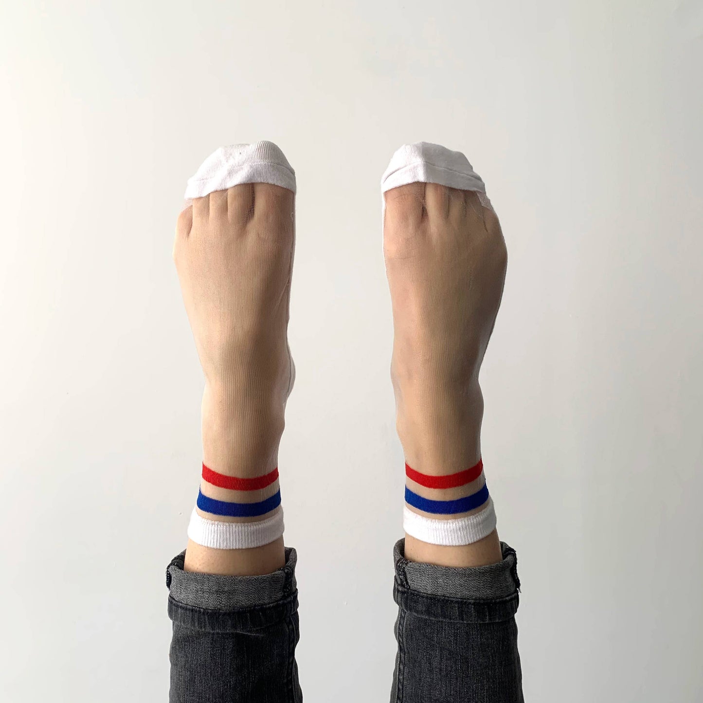 sockette blue white red socks