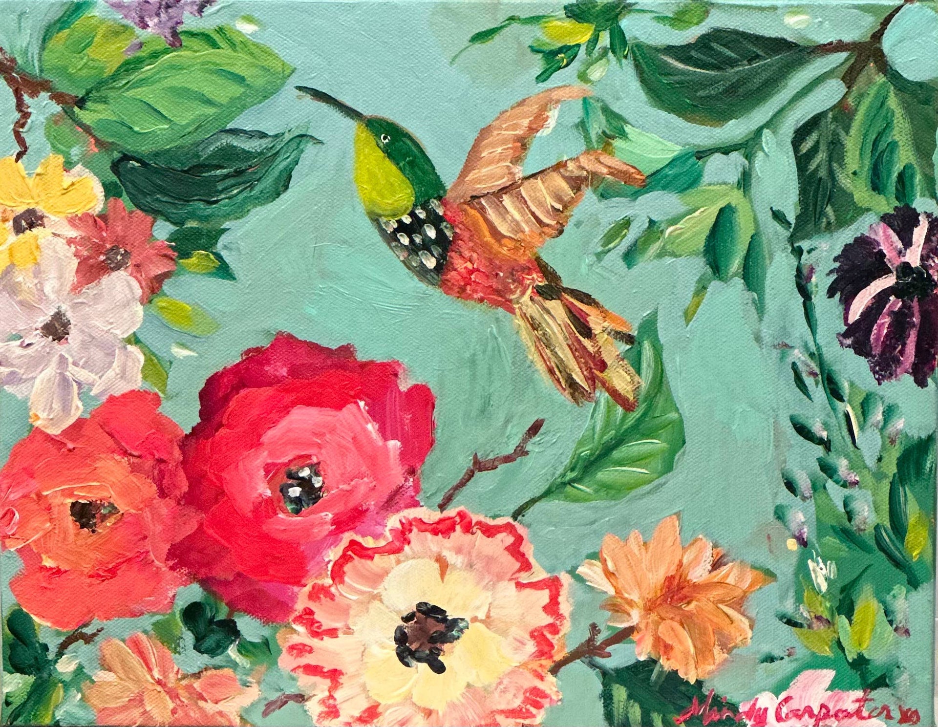 Carpe Diem Papers - Turquoise Hummingbird Greeting Card