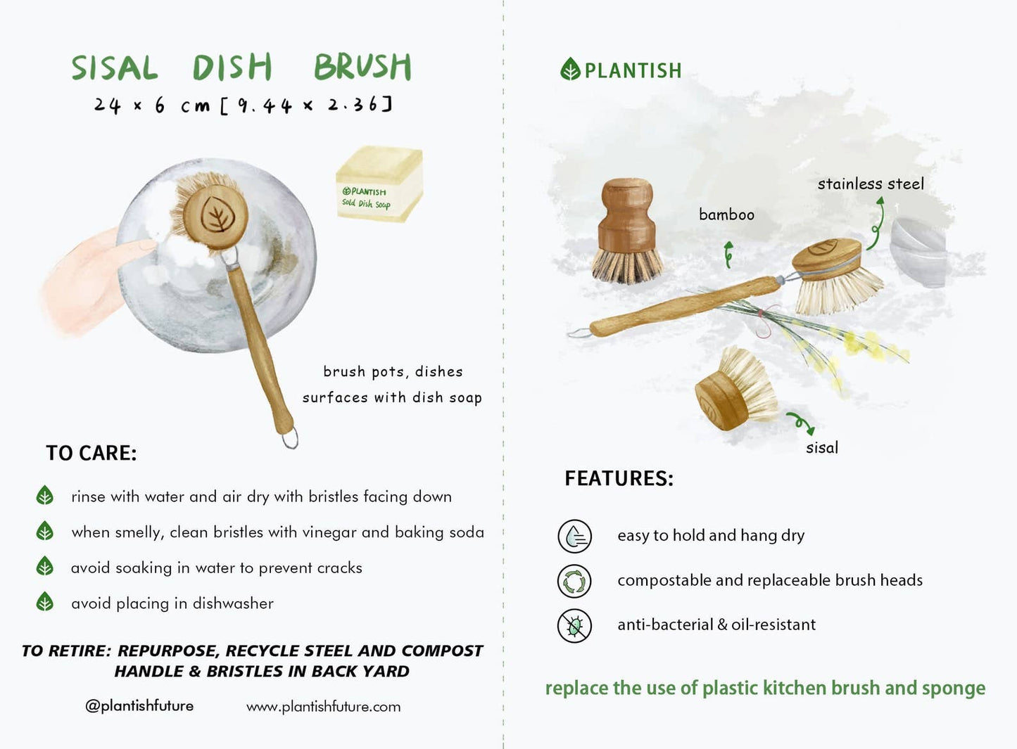 Sisal Dish Brush Refill