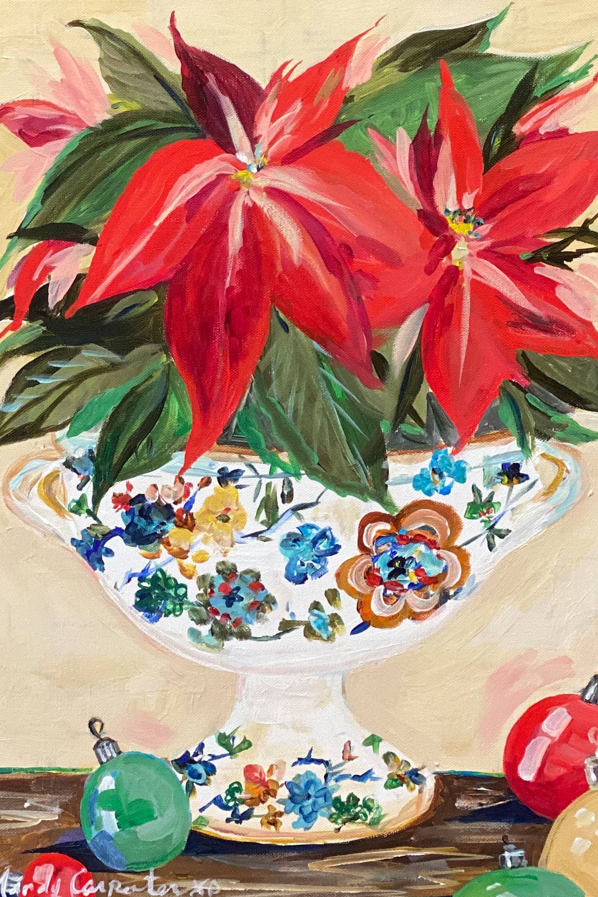 Carpe Diem Papers - Poinsettia Holiday Postcard