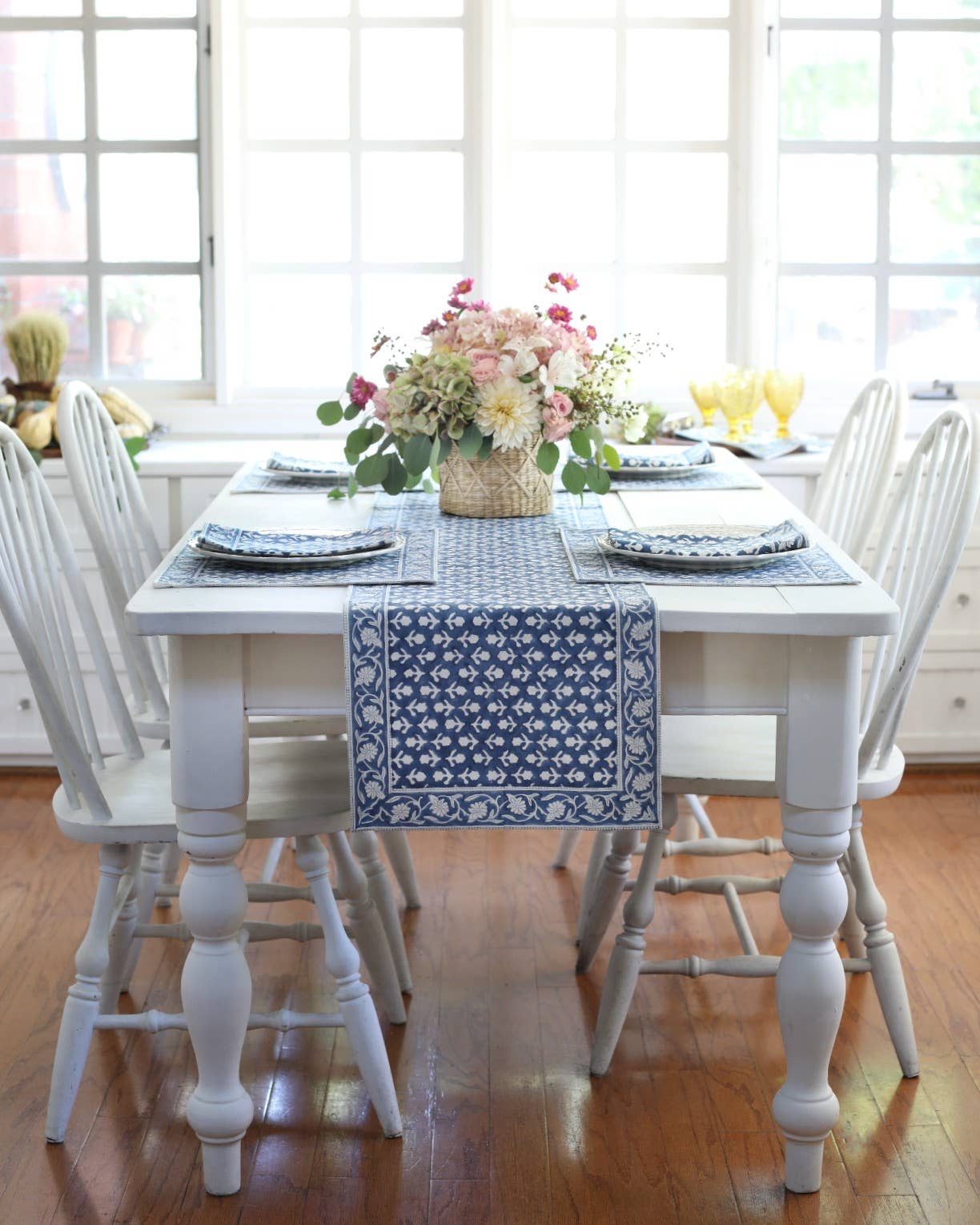 Table Runner, 14"x92", Charlotte Indigo