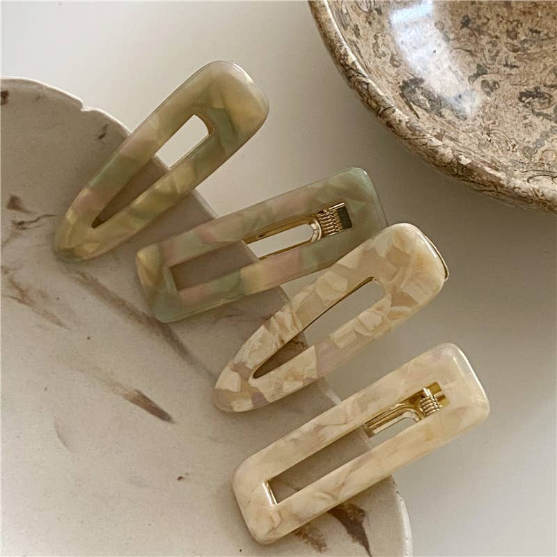 Gemma Marbled Printed Barrette Hair Clip