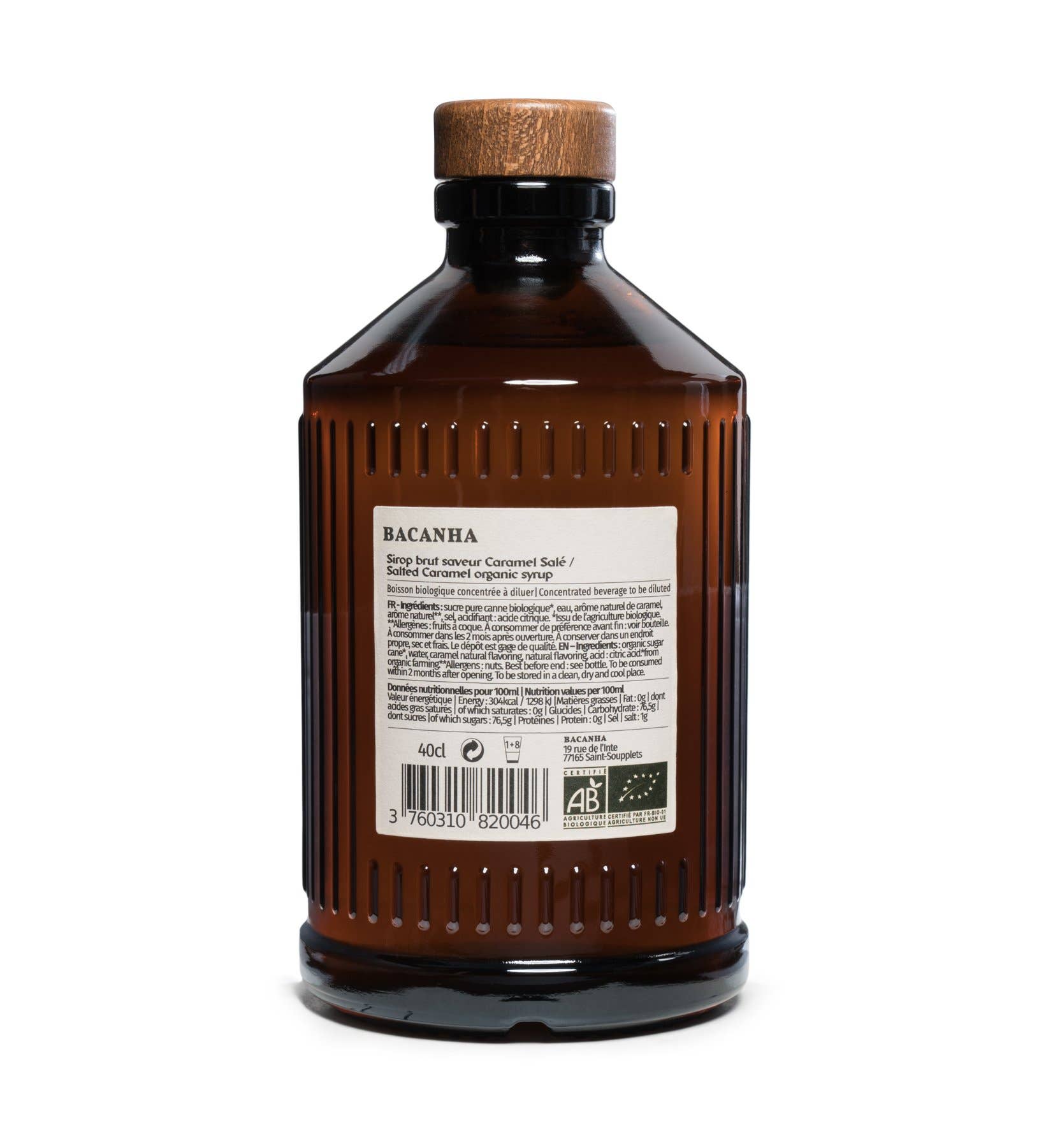 Bacanha - Raw Salted Caramel Syrup - Organic - 400ml - 13,5 fl. oz.
