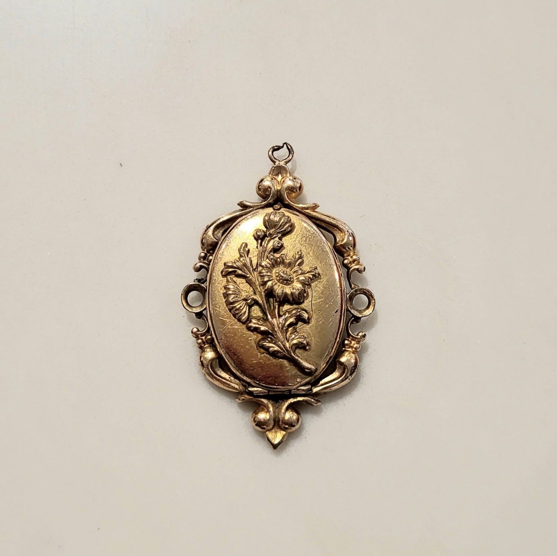 Antique Art Nouveau Thistle Locket - from Paris