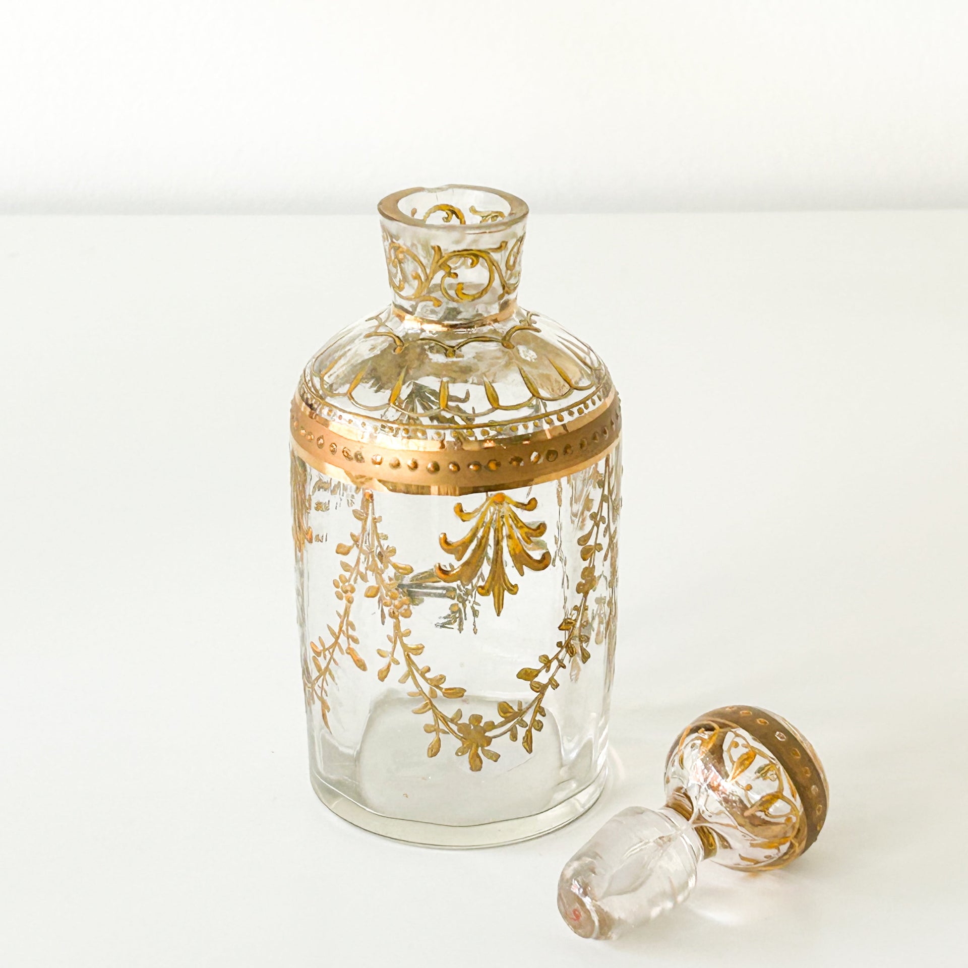 Antique Bohemian Medium Hand Painted Jar-from Paris