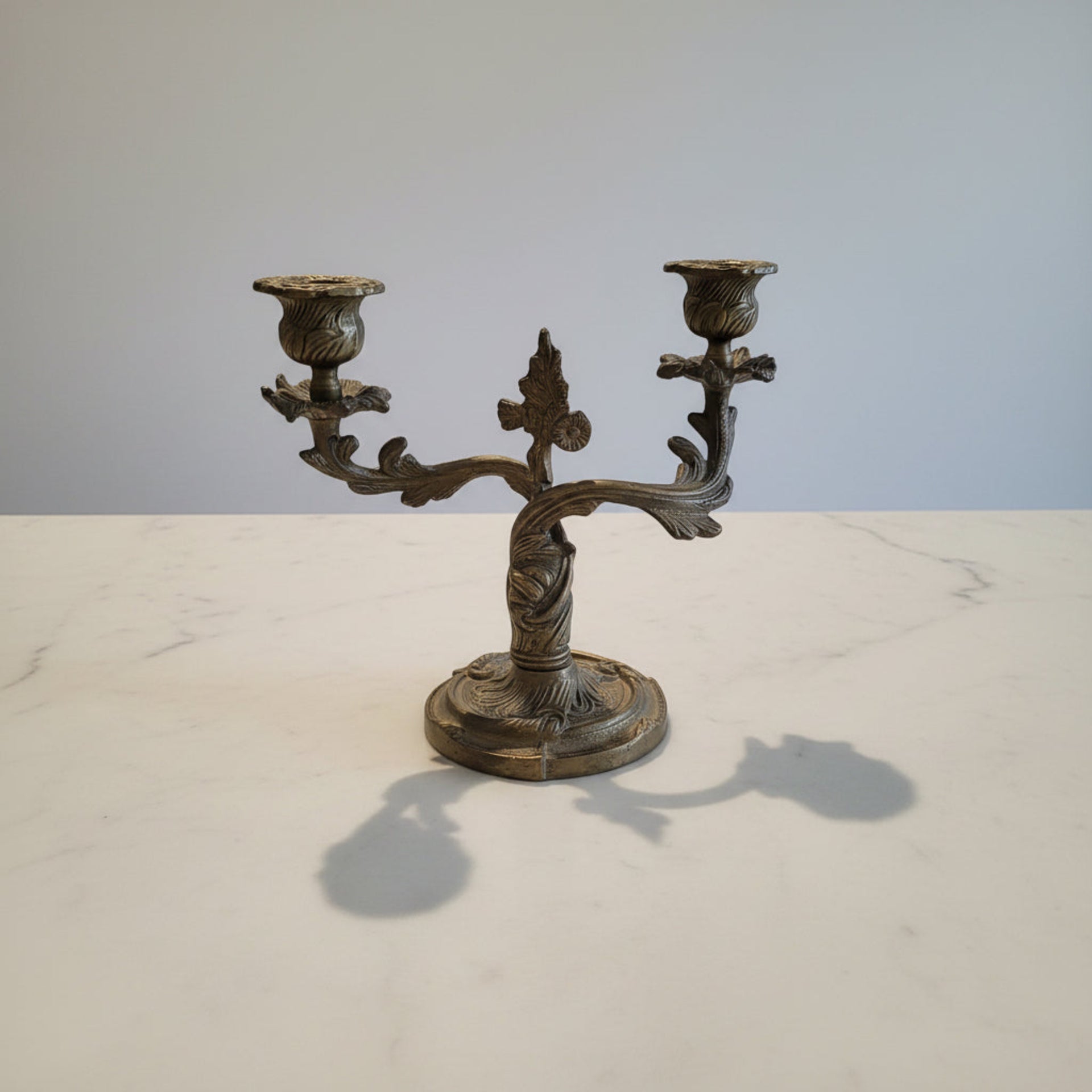 Antique Brass Twist Candelabra - from Paris