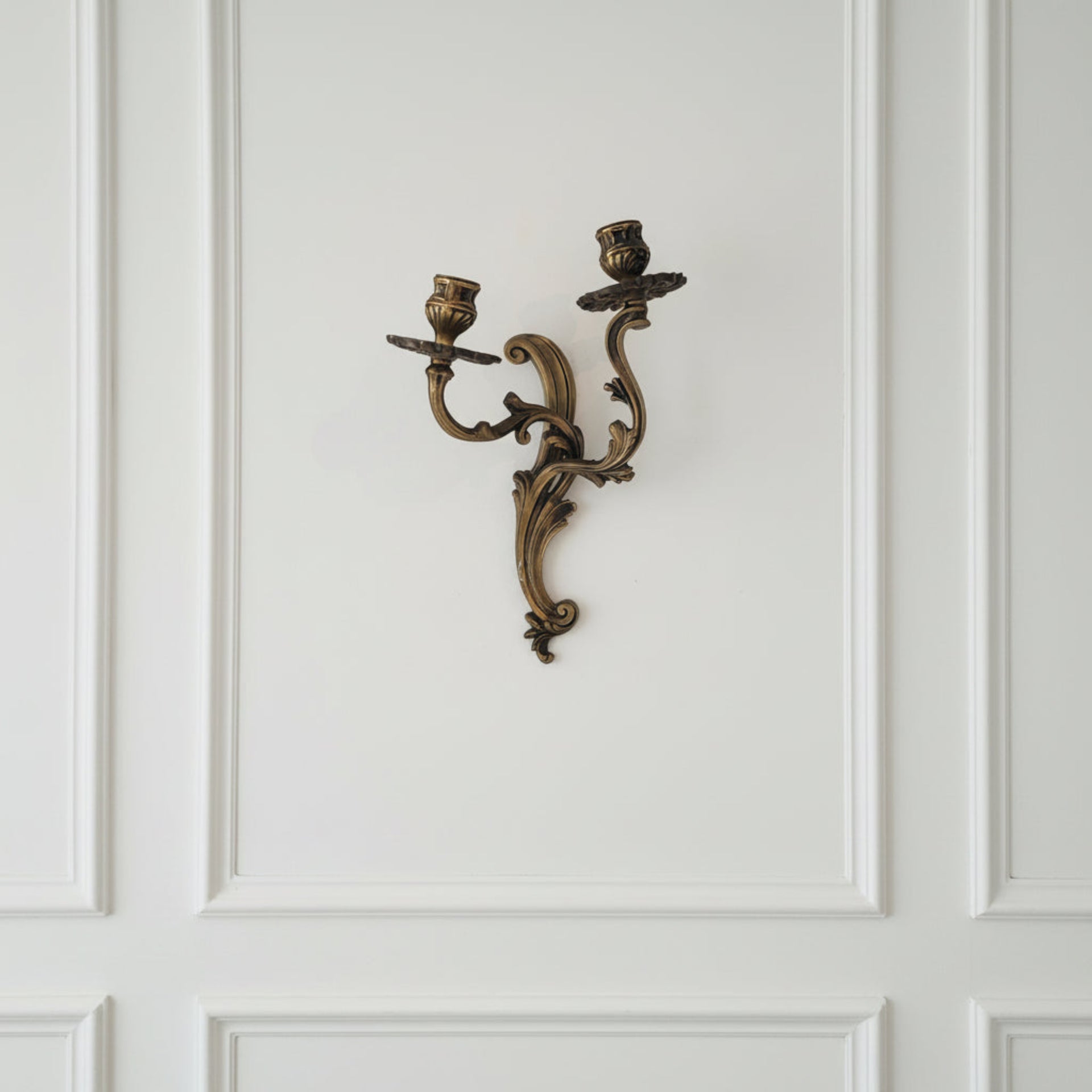 Antique Bronze Double Candle Wall Sconce - from Paris
