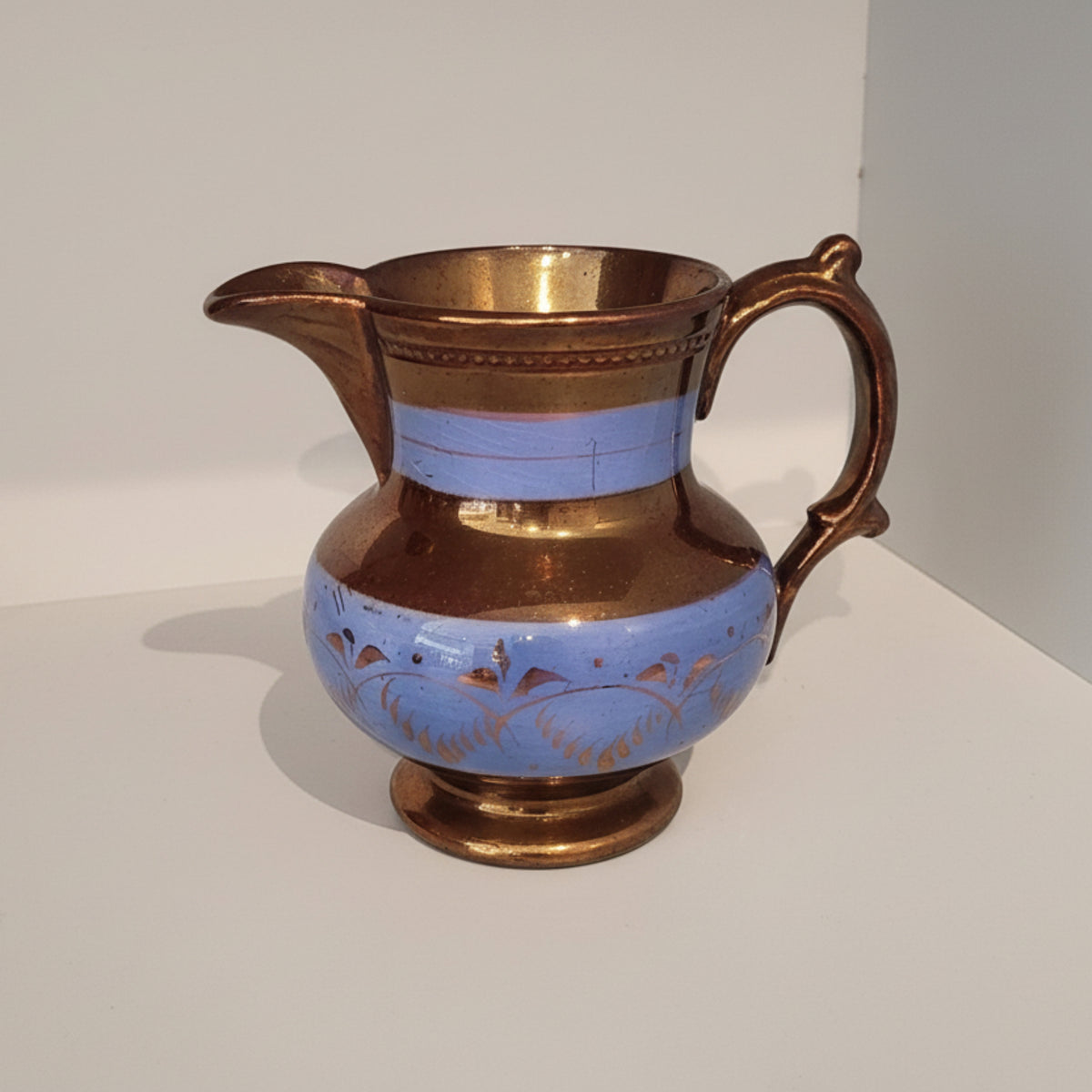 Antique Copper Lustre Pitcher -Large