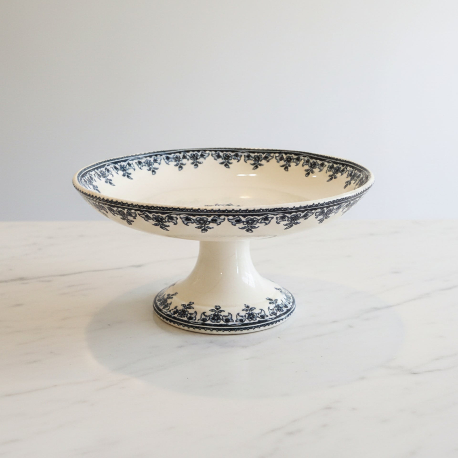 Antique Earthenware Pedestal Bowl - from Paris