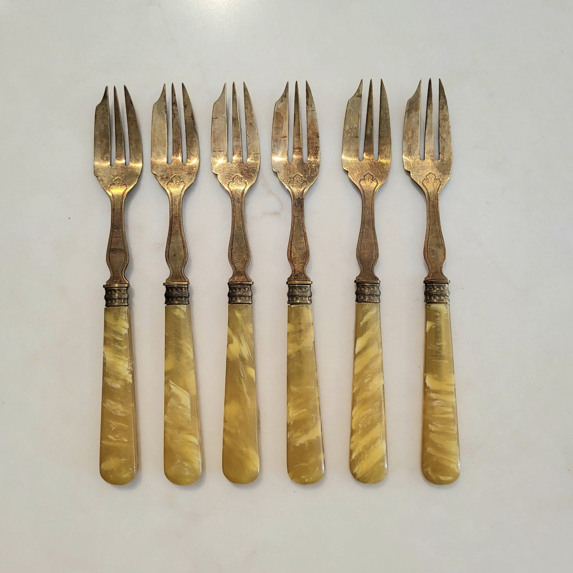 Antique French Fruit/Dessert Fork Set - from Paris