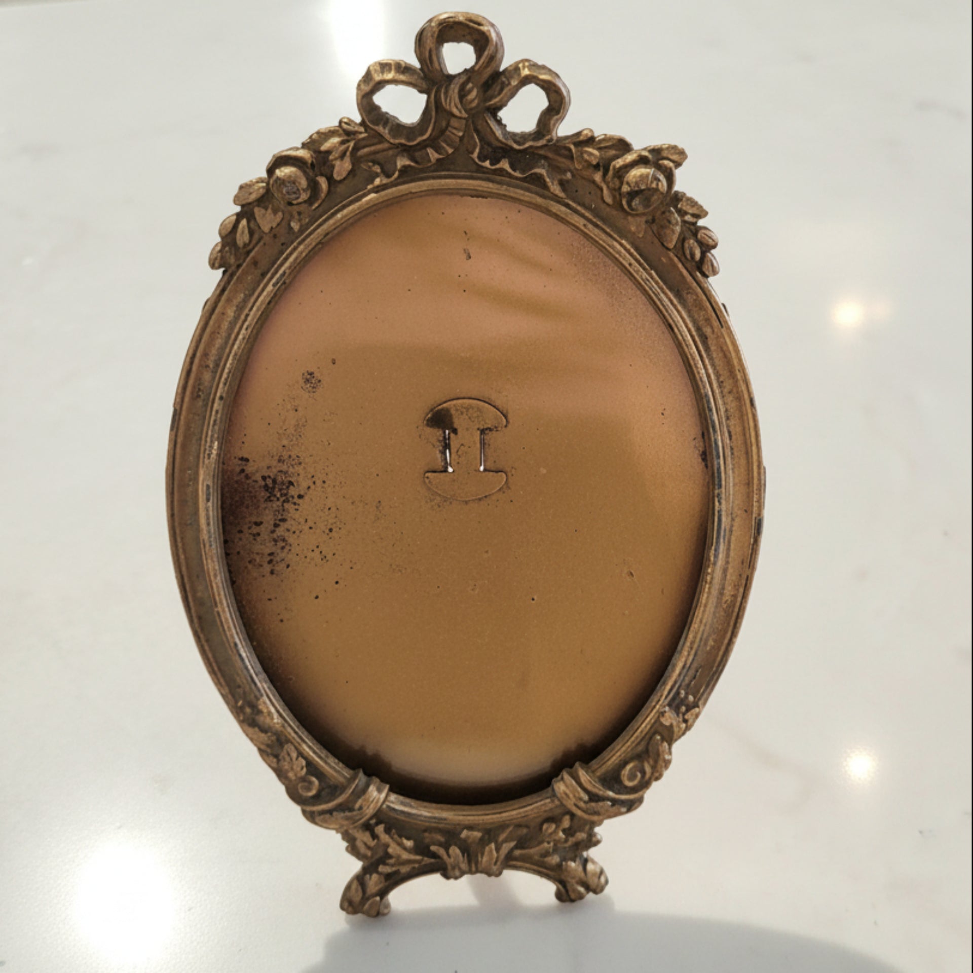Antique Oval Brass Picture Frame - from Paris