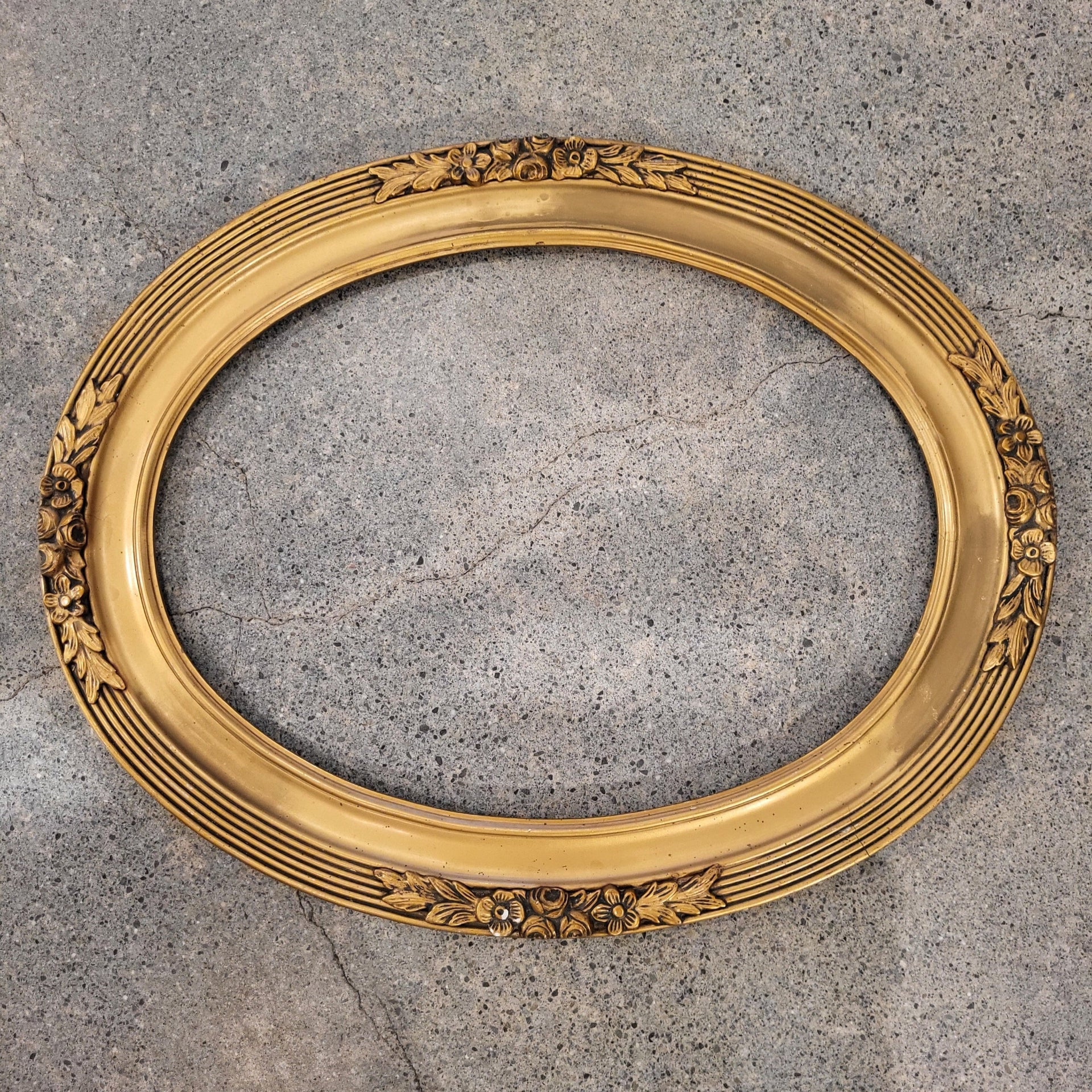 Vintage Oval Floral Gold Frame - from Paris