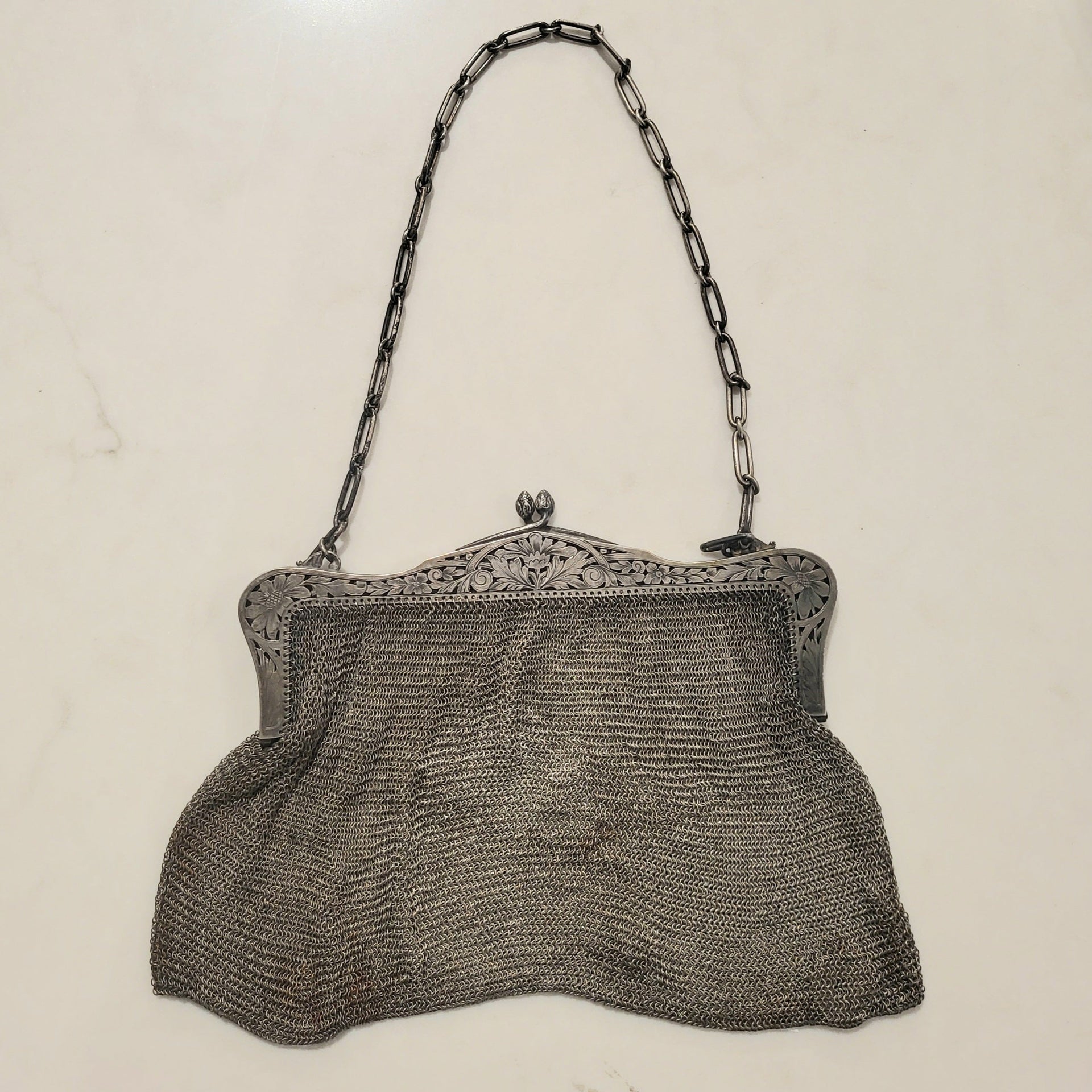 Antique Silver Plated Mesh Purse 1890 - from Paris