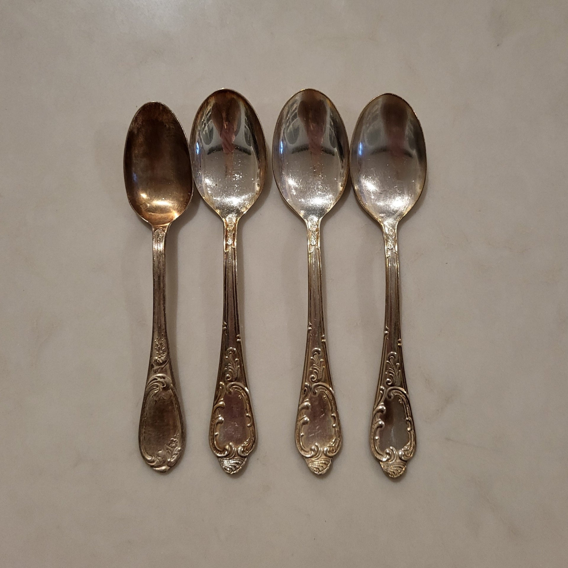 Antique Silver Tea Spoons (mismatched set of 4)