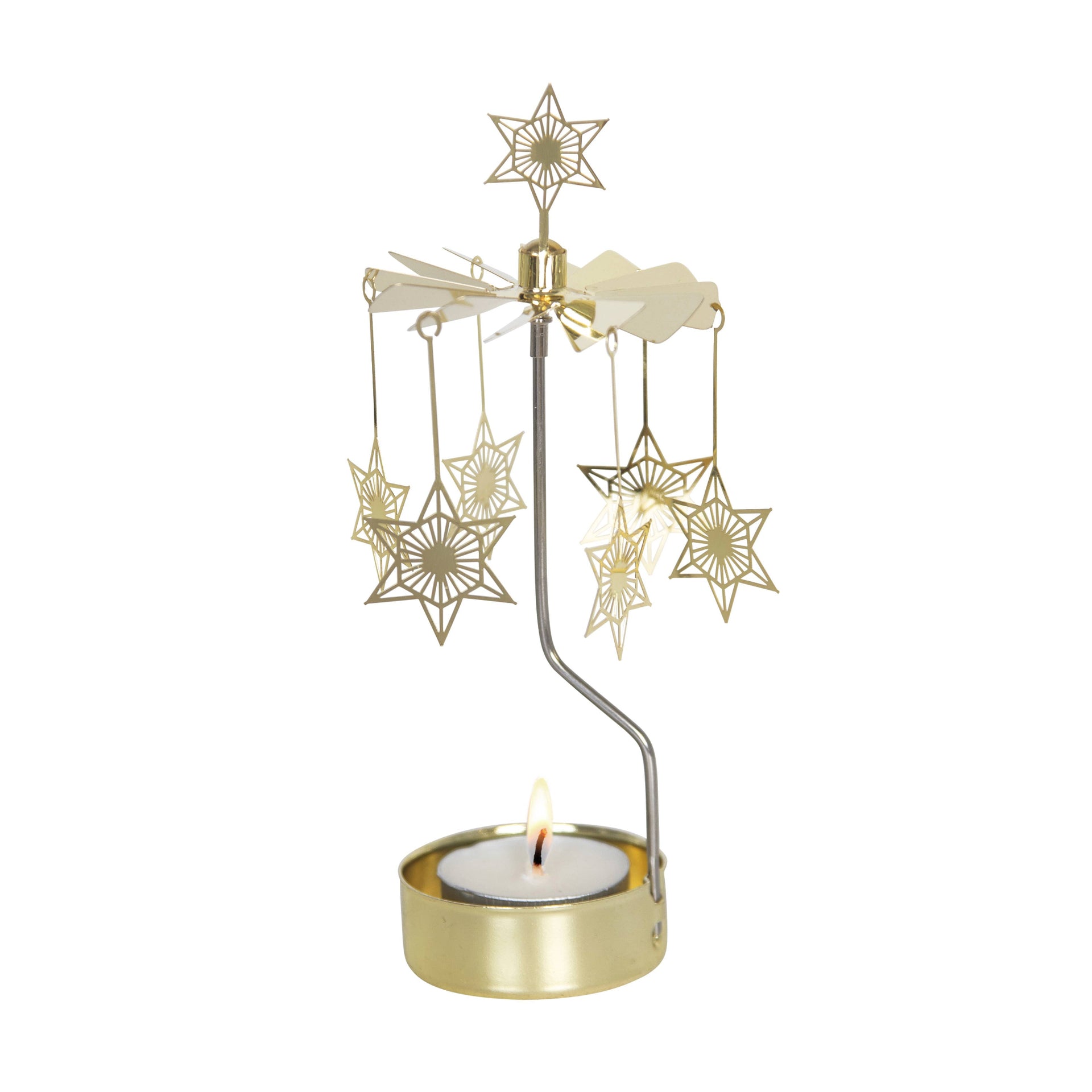 Art Deco Star Rotary Candleholder - Gold