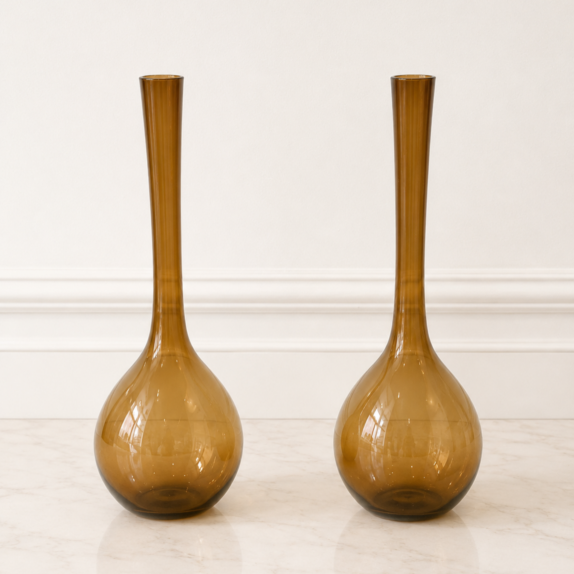 Vintage Amber Glass Vase - from Paris