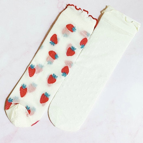 Strawberries Sheer Socks