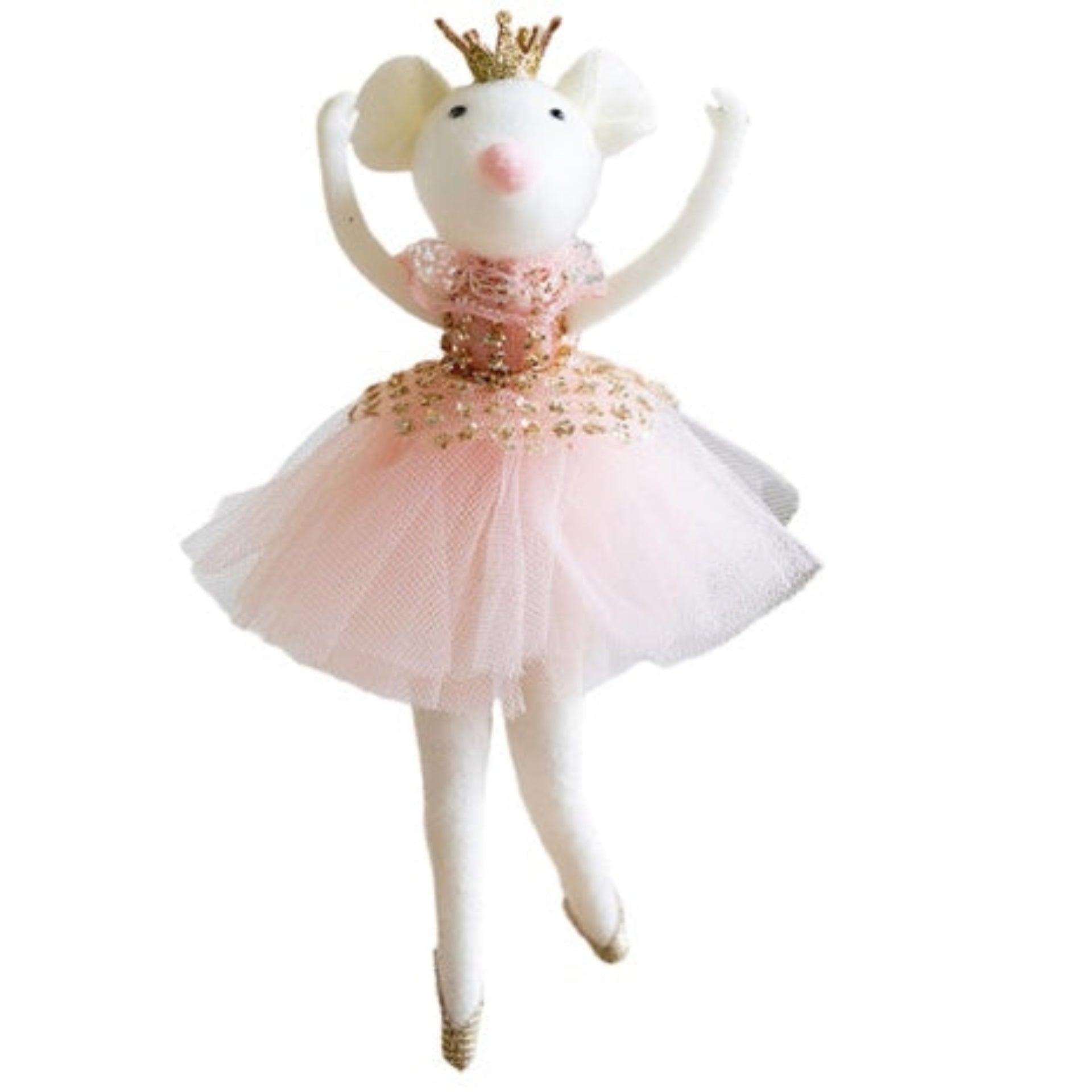 Ballerina Mouse Ornament - Pink