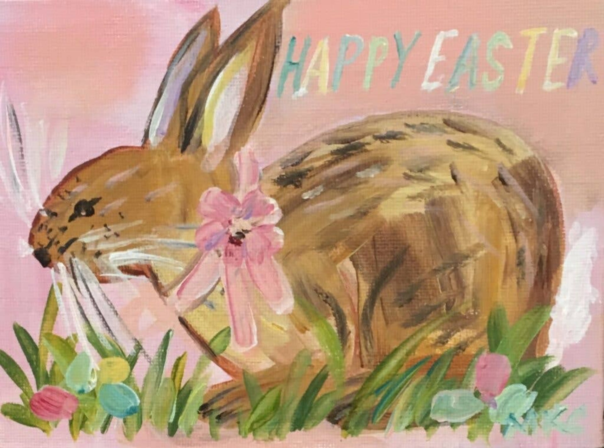 Carpe Diem Papers - Pink Easter Bunny Greeting Card