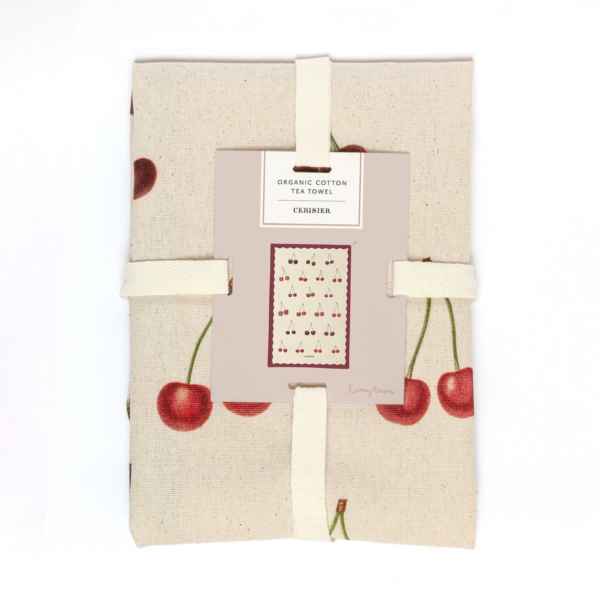 Cherry Organic Cotton Tea Towel