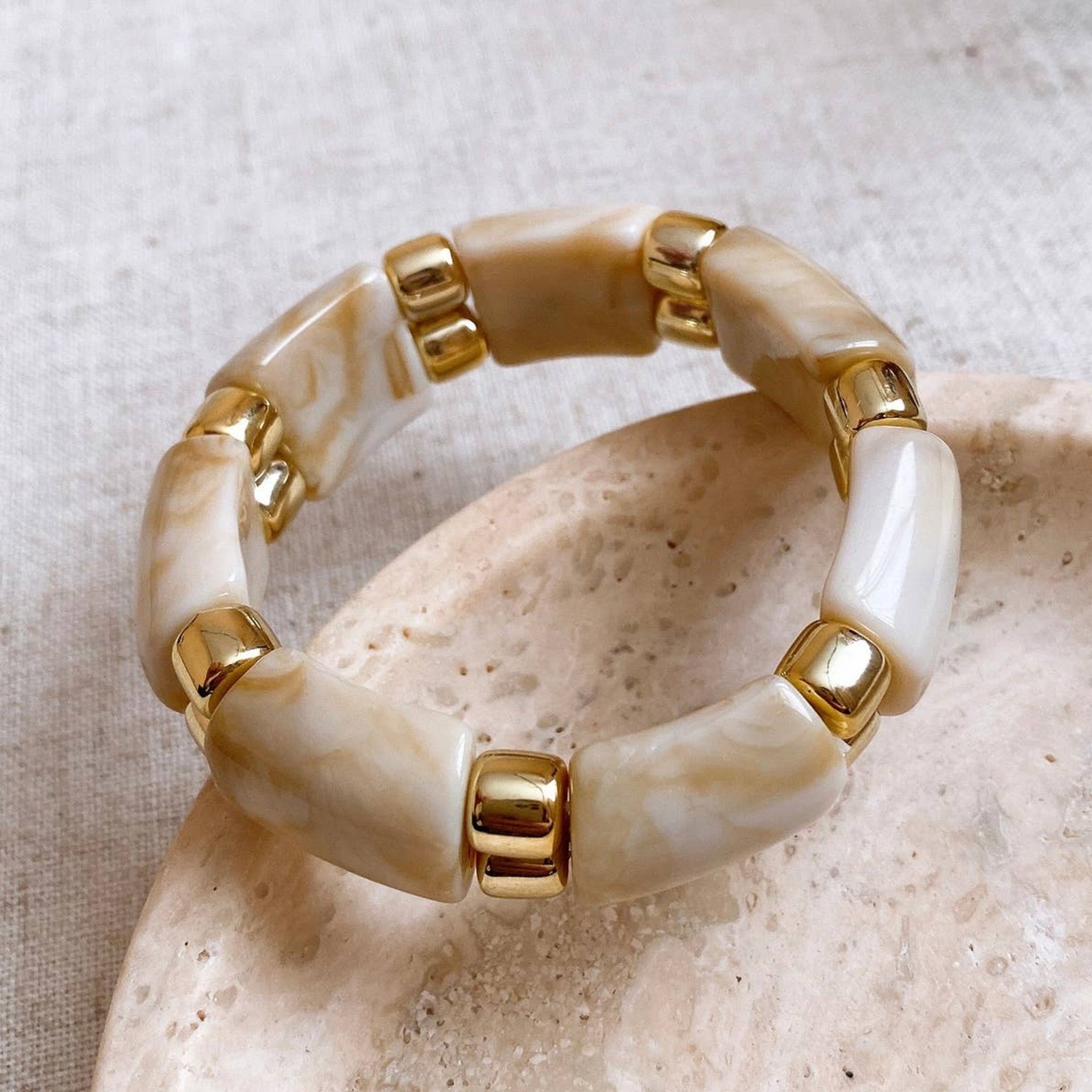 Chunky Luxe Bamboo Bracelet - Neutral