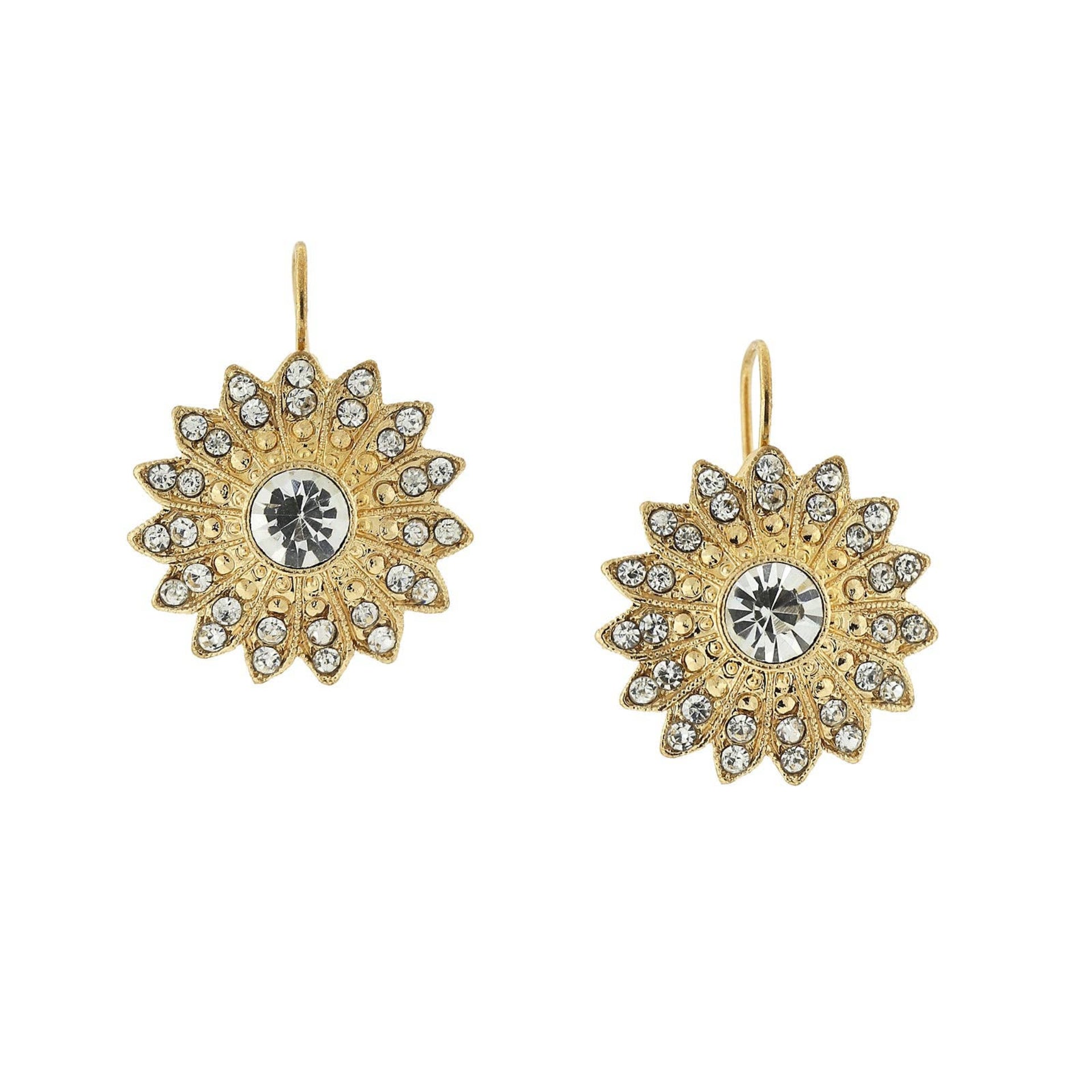 Crystal Sunburst Drop Earrings